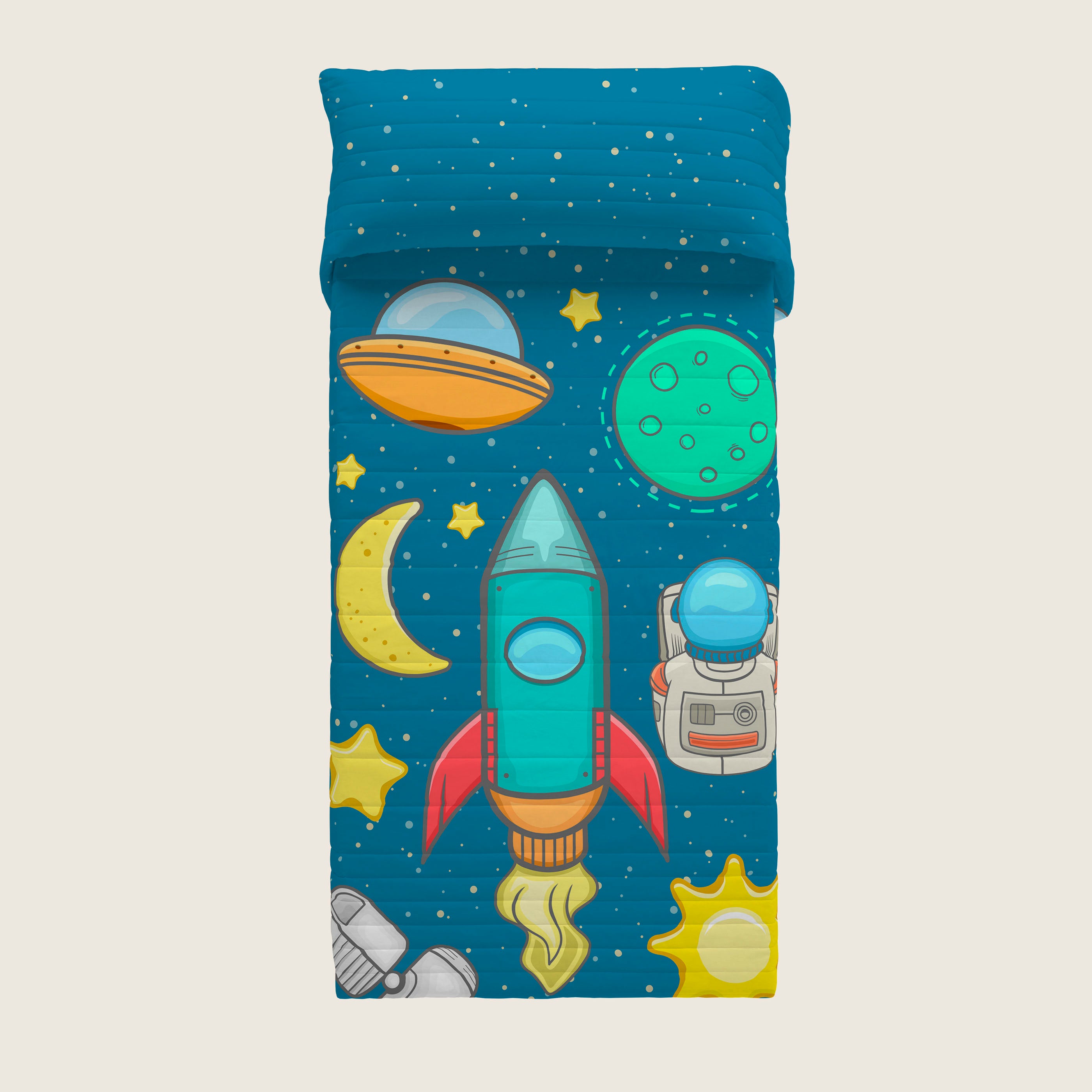 COLCHA BOUTI REVERSIBLE ESTAMPADA INFANTIL GALA 100% ALGODÓN