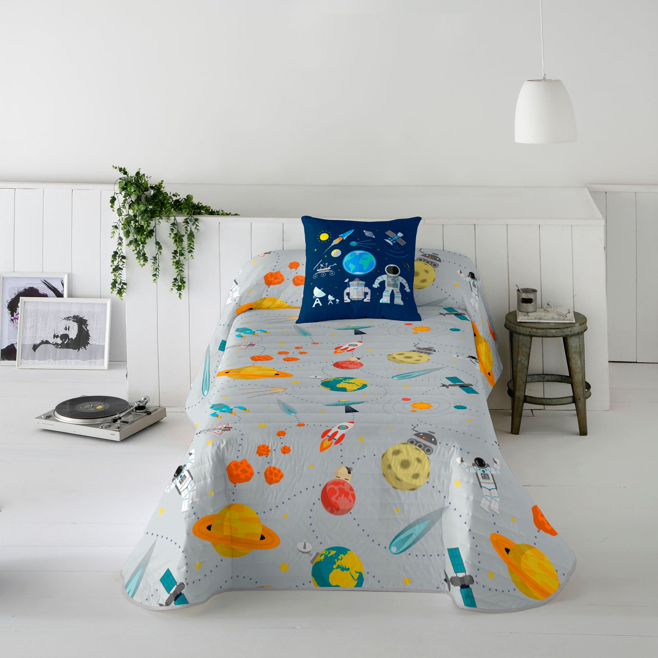 COLCHA BOUTI REVERSIBLE ESTAMPADA INFANTIL BERTO 100% ALGODÓN