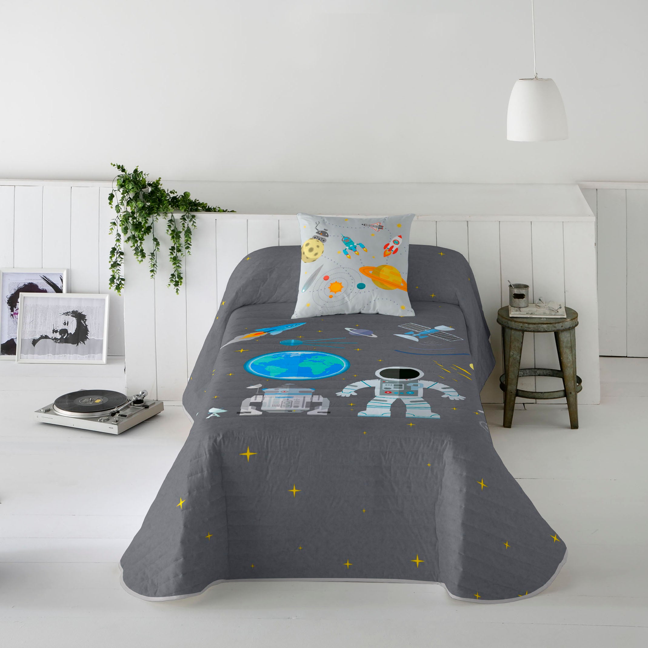 COLCHA BOUTI REVERSIBLE ESTAMPADA INFANTIL BERTO 100% ALGODÓN