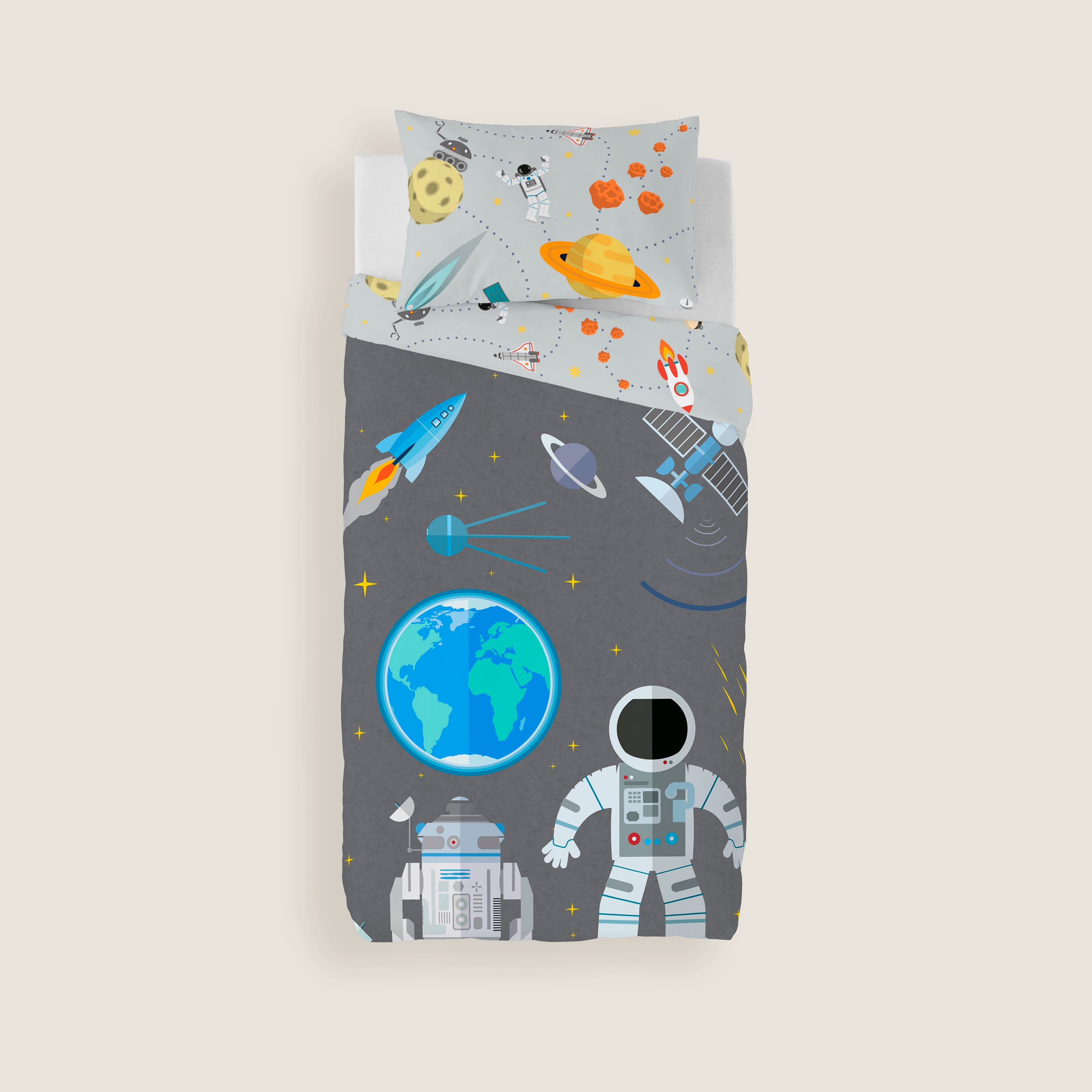 FUNDA NÓRDICA REVERSIBLE ESTAMPADA INFANTIL BERTO 100% ALGODÓN