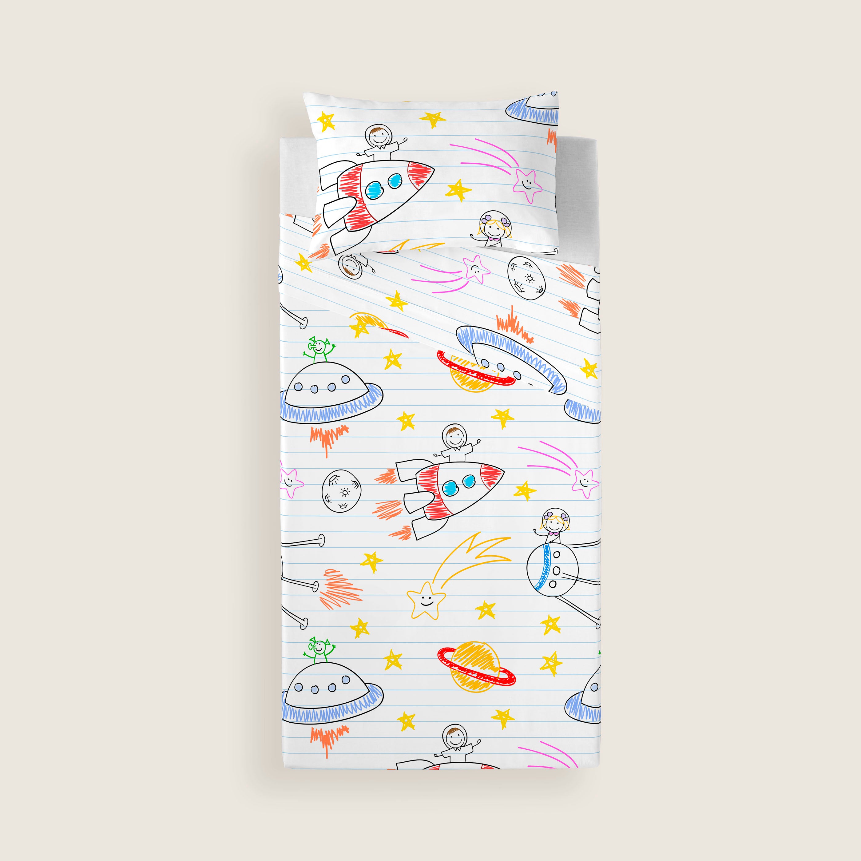 JUEGO SÁBANAS ESTAMPADAS INFANTIL LLUC B 100% ALGODÓN