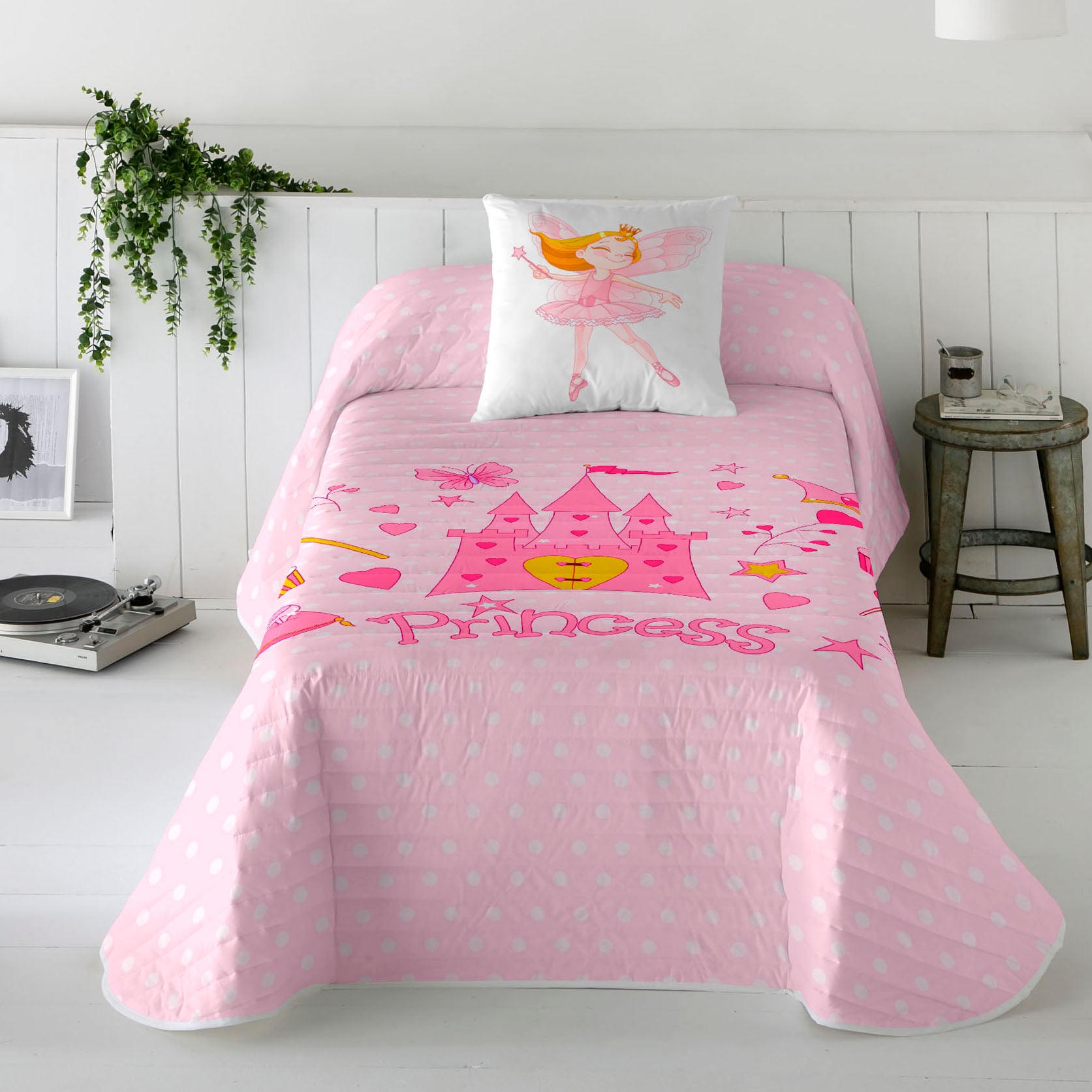 COLCHA BOUTI REVERSIBLE ESTAMPADA INFANTIL MARGOT 100% ALGODÓN