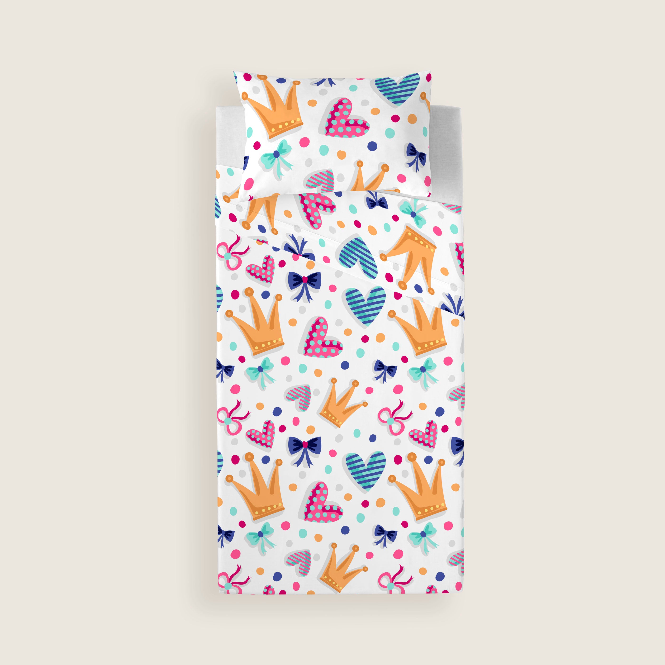 JUEGO SÁBANAS ESTAMPADAS INFANTIL MARGOT B 100% ALGODÓN