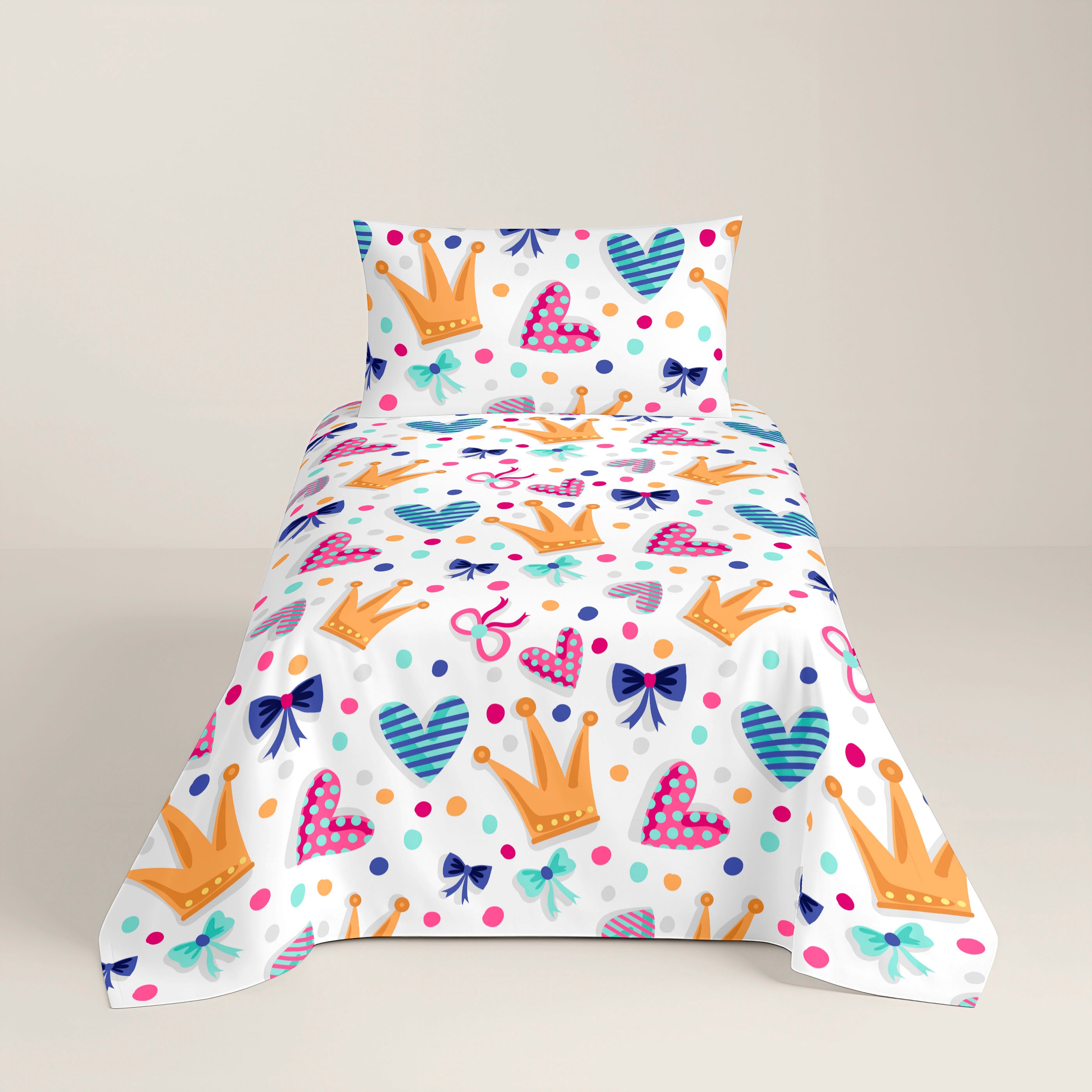 JUEGO SÁBANAS ESTAMPADAS INFANTIL MARGOT B 100% ALGODÓN