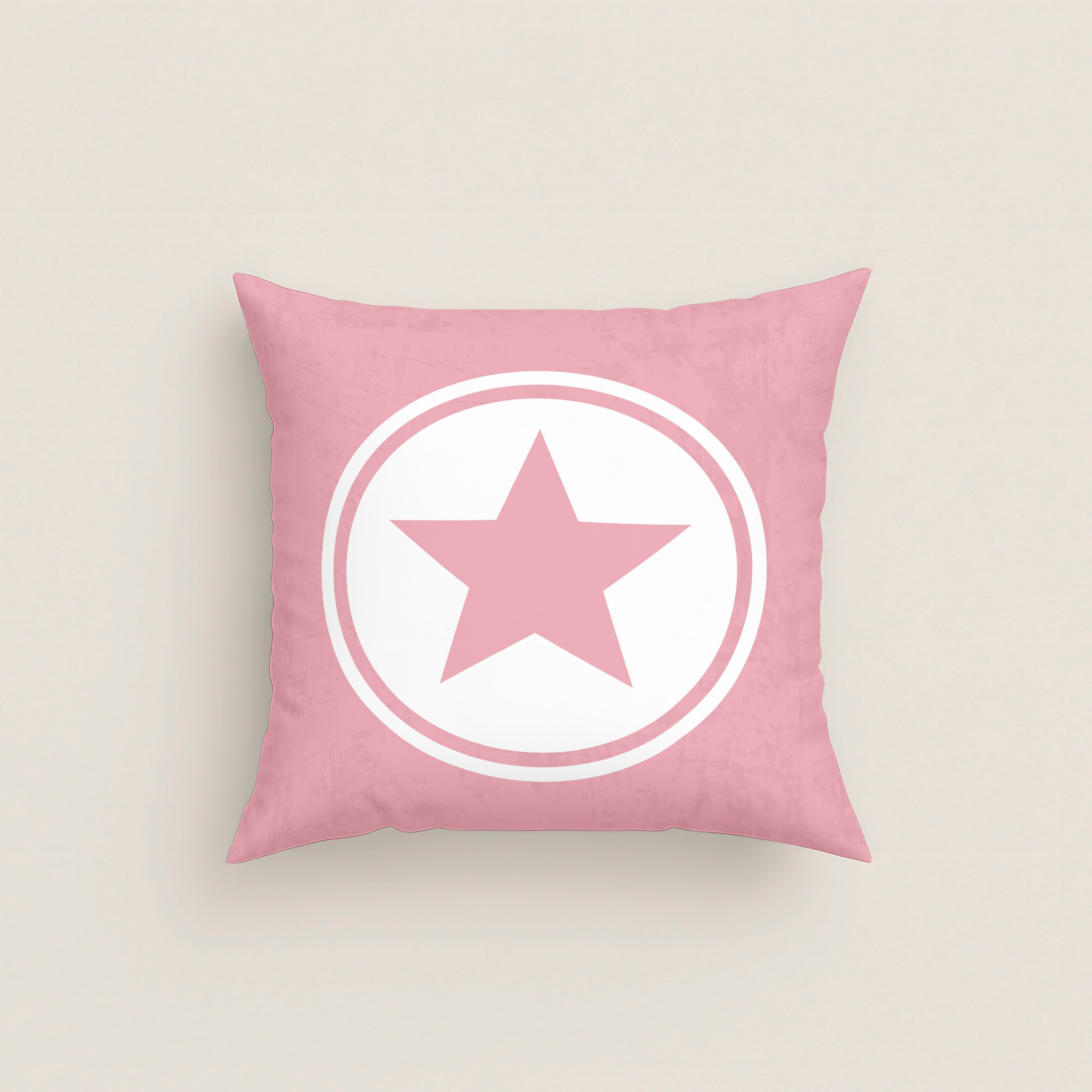 FUNDA DE COJÍN INFANTIL ESTAMPADO INDIGO & IVETT ROSA 100% ALGODÓN