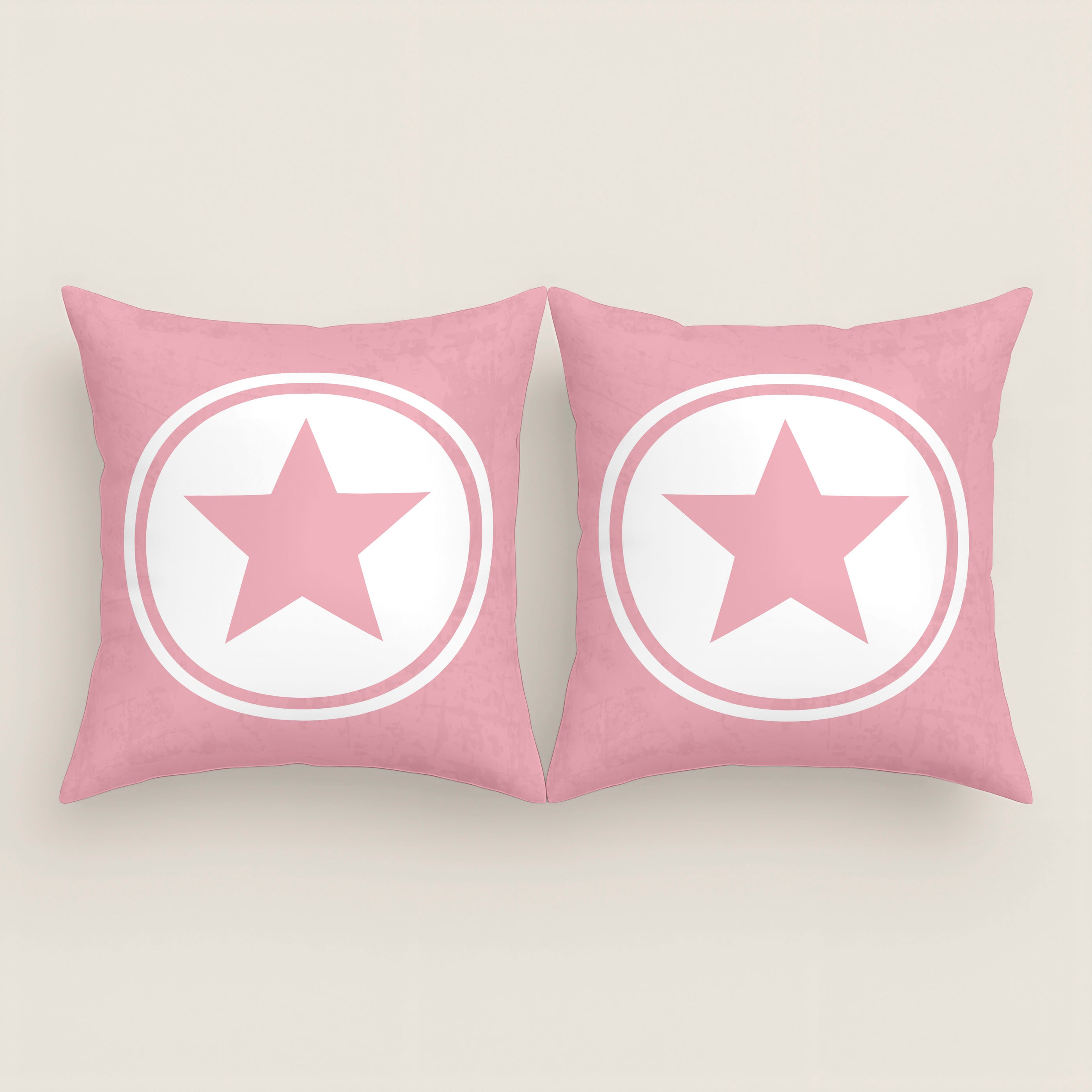 FUNDA DE COJÍN INFANTIL ESTAMPADO INDIGO & IVETT ROSA 100% ALGODÓN