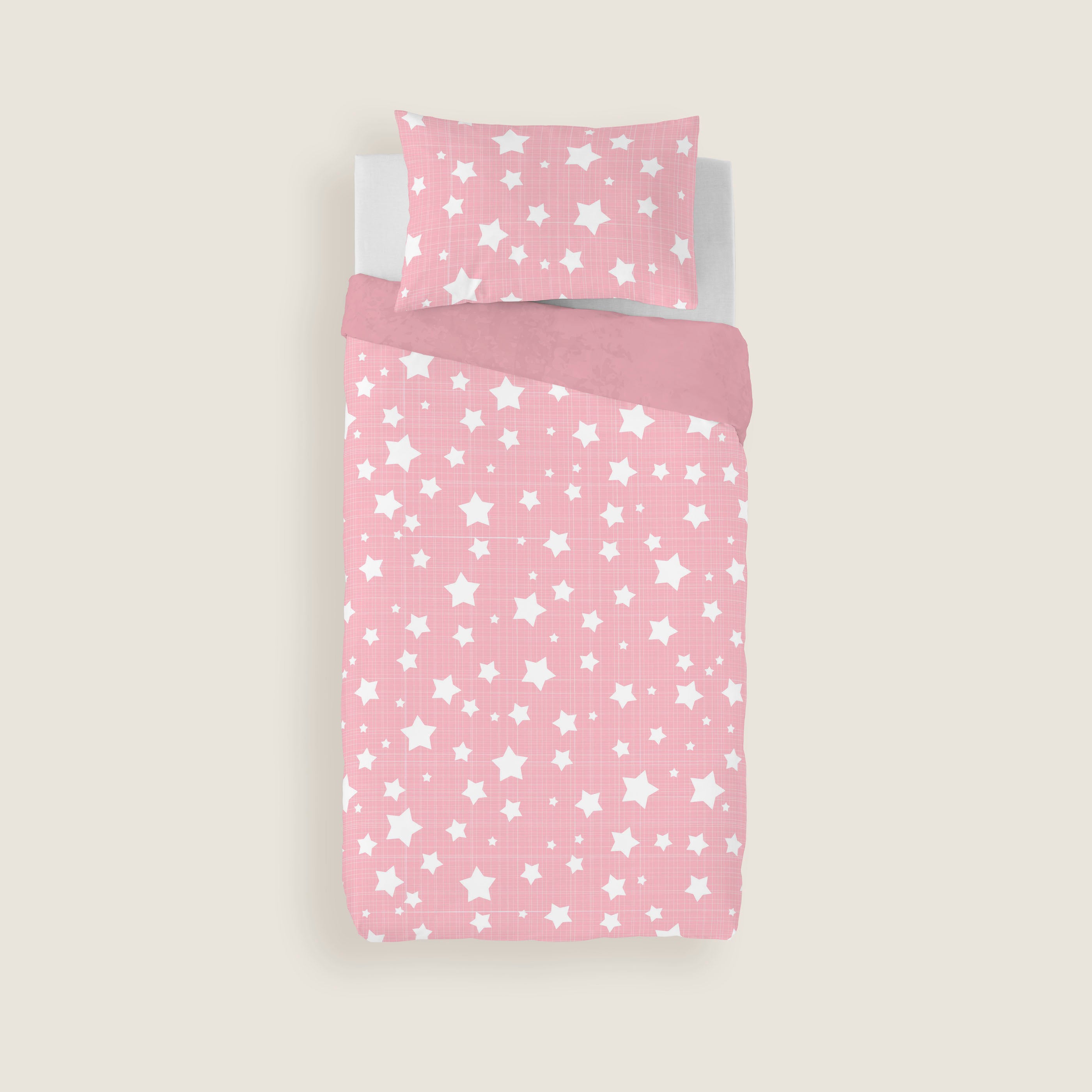 FUNDA NÓRDICA REVERSIBLE ESTAMPADA INFANTIL IVETT ROSA 100% ALGODÓN