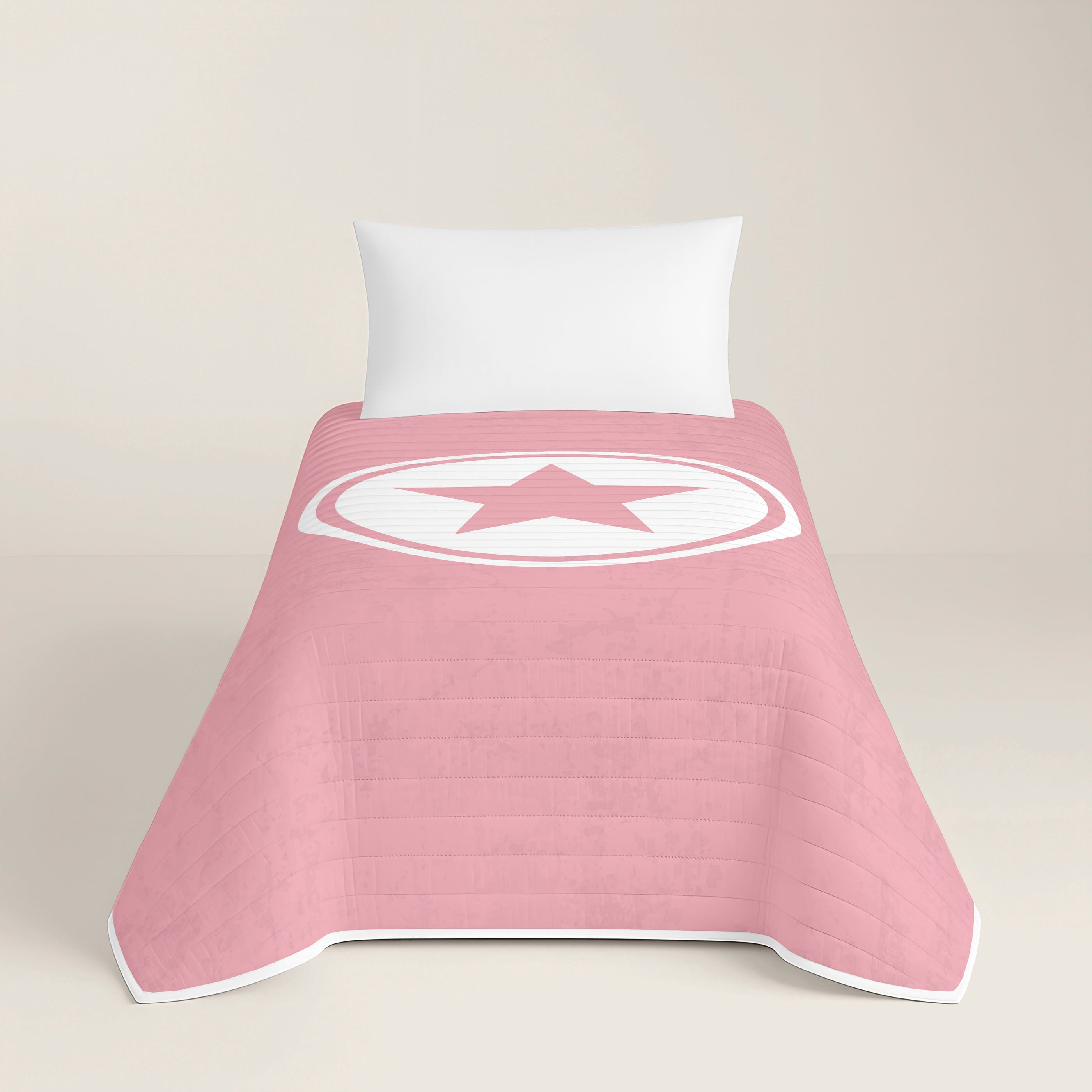 COLCHA BOUTI REVERSIBLE ESTAMPADA INFANTIL IVETT ROSA 100% ALGODÓN