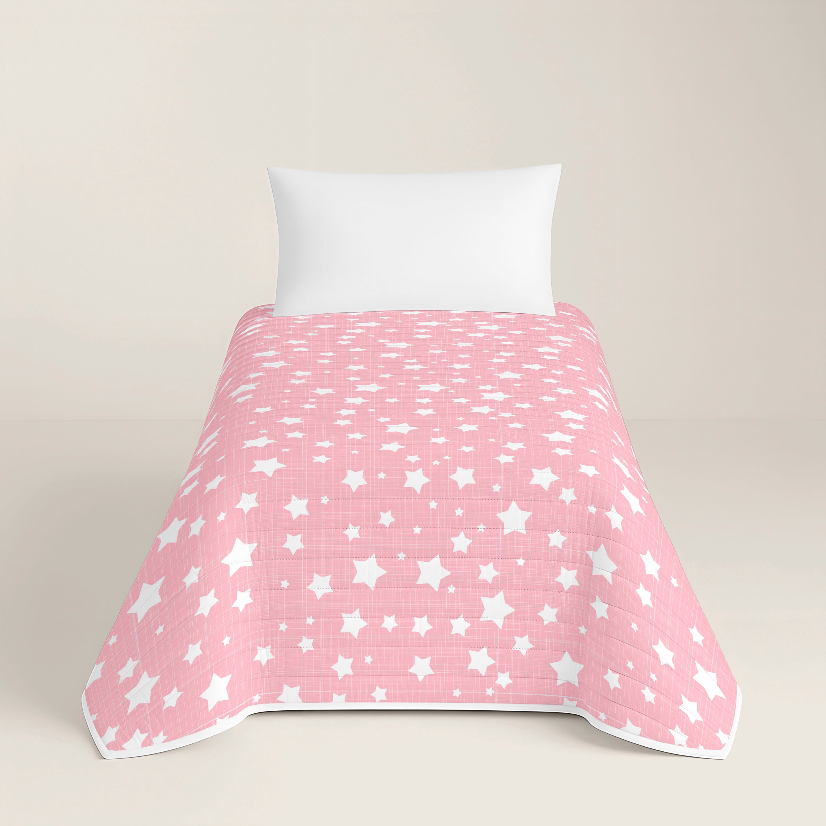 COLCHA BOUTI REVERSIBLE ESTAMPADA INFANTIL IVETT ROSA 100% ALGODÓN