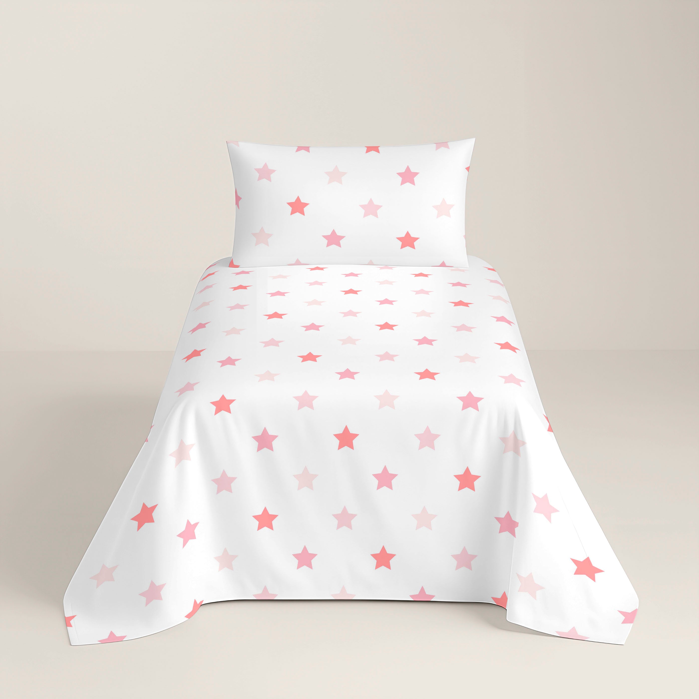 JUEGO SÁBANAS ESTAMPADAS INFANTIL INDIGO B ROSA 100% ALGODÓN