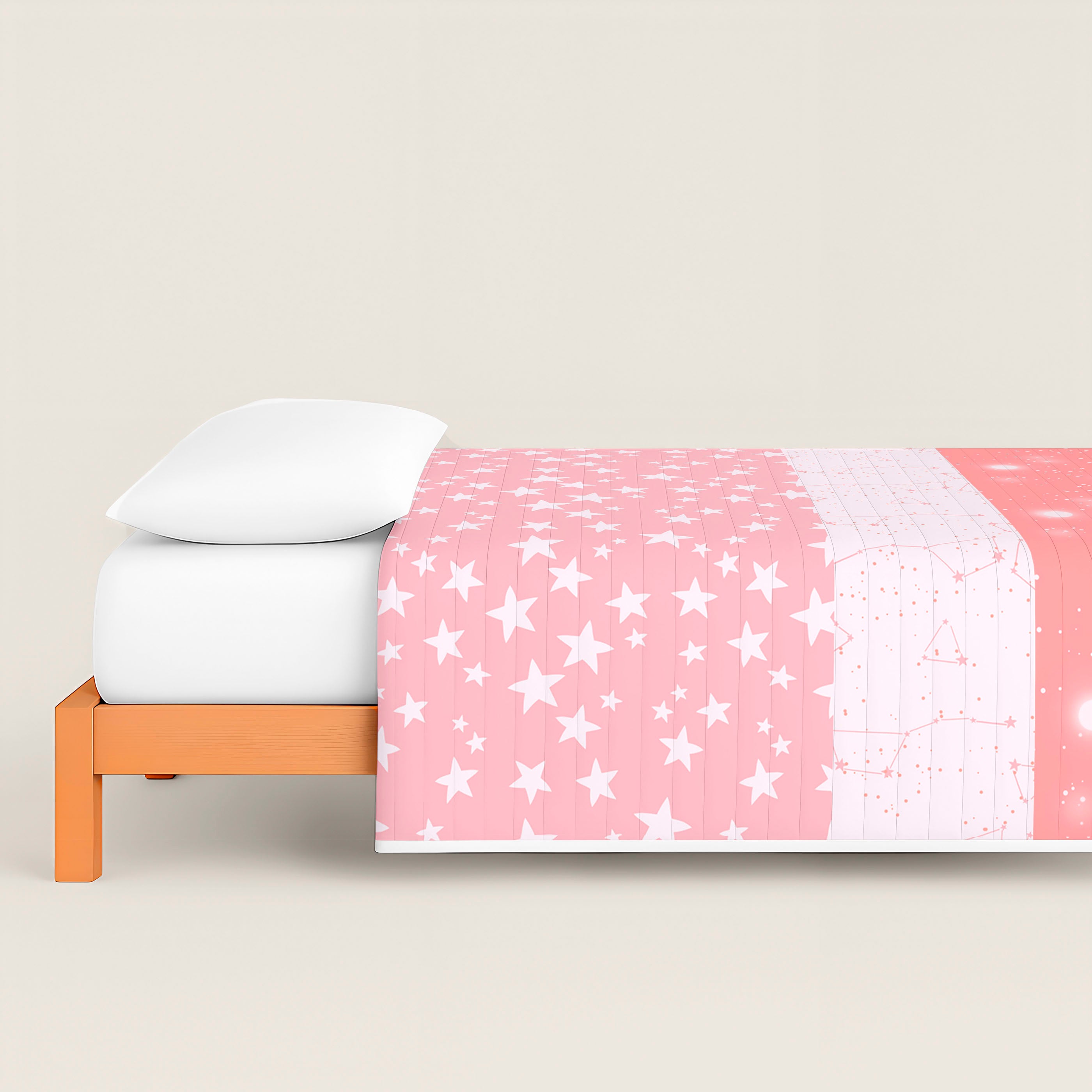 COLCHA BOUTI REVERSIBLE ESTAMPADA INFANTIL INDIGO ROSA 100% ALGODÓN