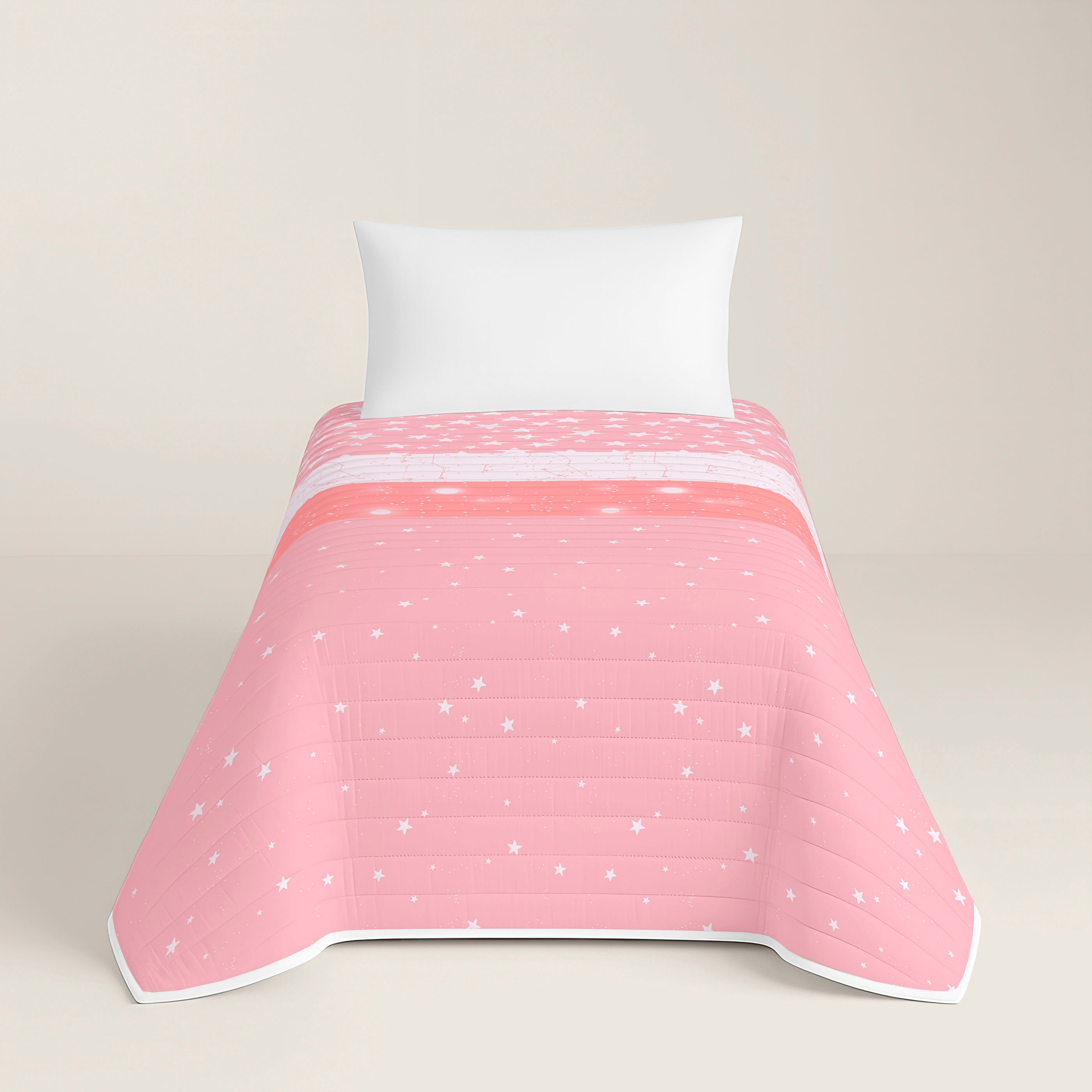 COLCHA BOUTI REVERSIBLE ESTAMPADA INFANTIL INDIGO ROSA 100% ALGODÓN