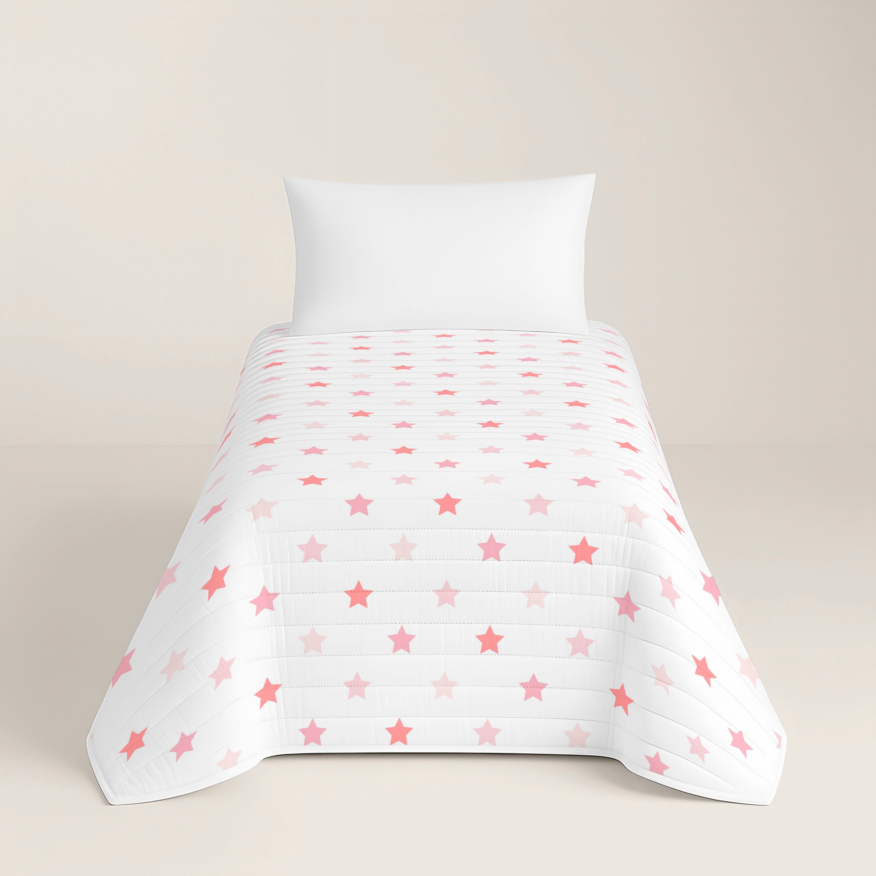 COLCHA BOUTI REVERSIBLE ESTAMPADA INFANTIL INDIGO ROSA 100% ALGODÓN