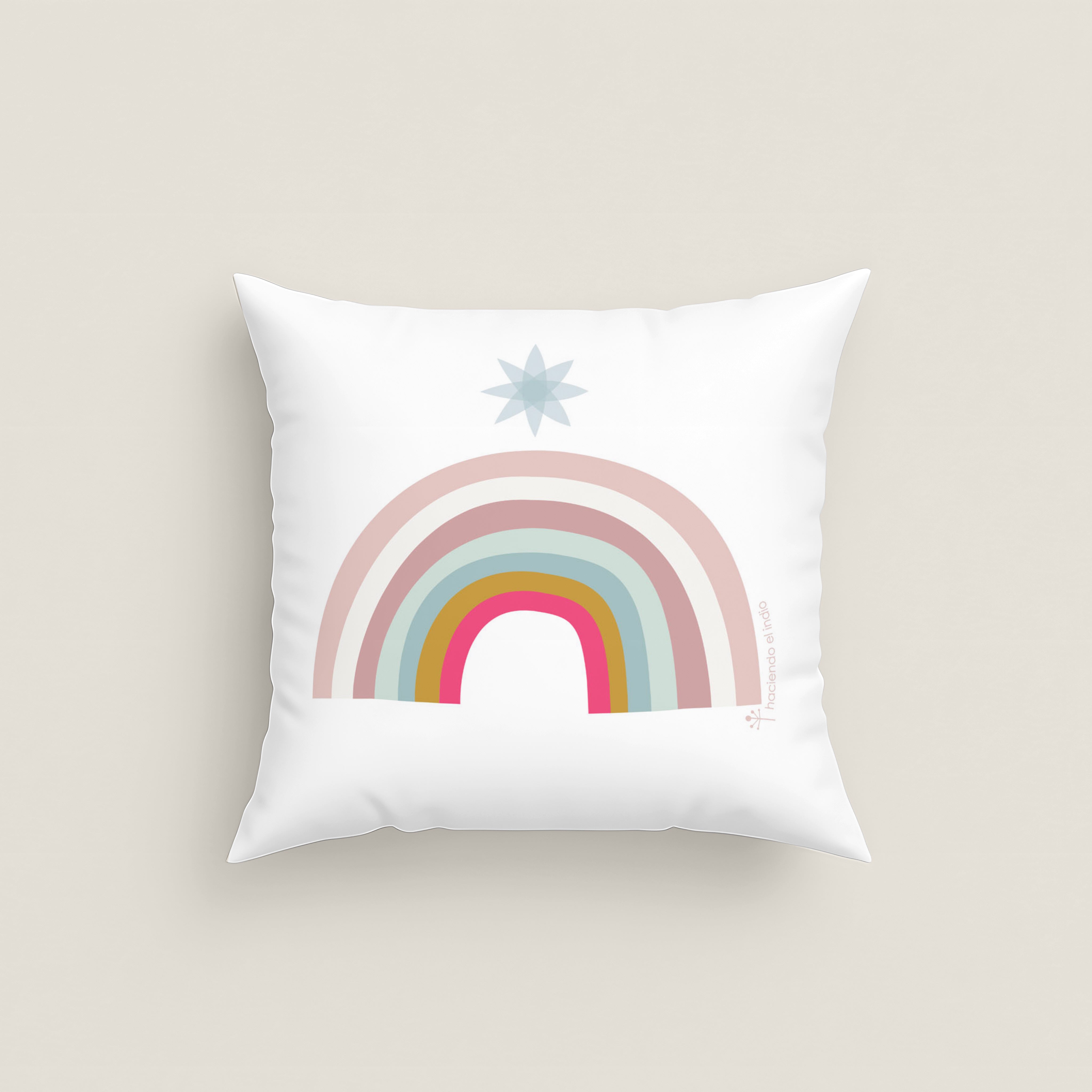 FUNDA DE COJÍN INFANTIL ESTAMPADO UNICORN PINK 100% ALGODÓN