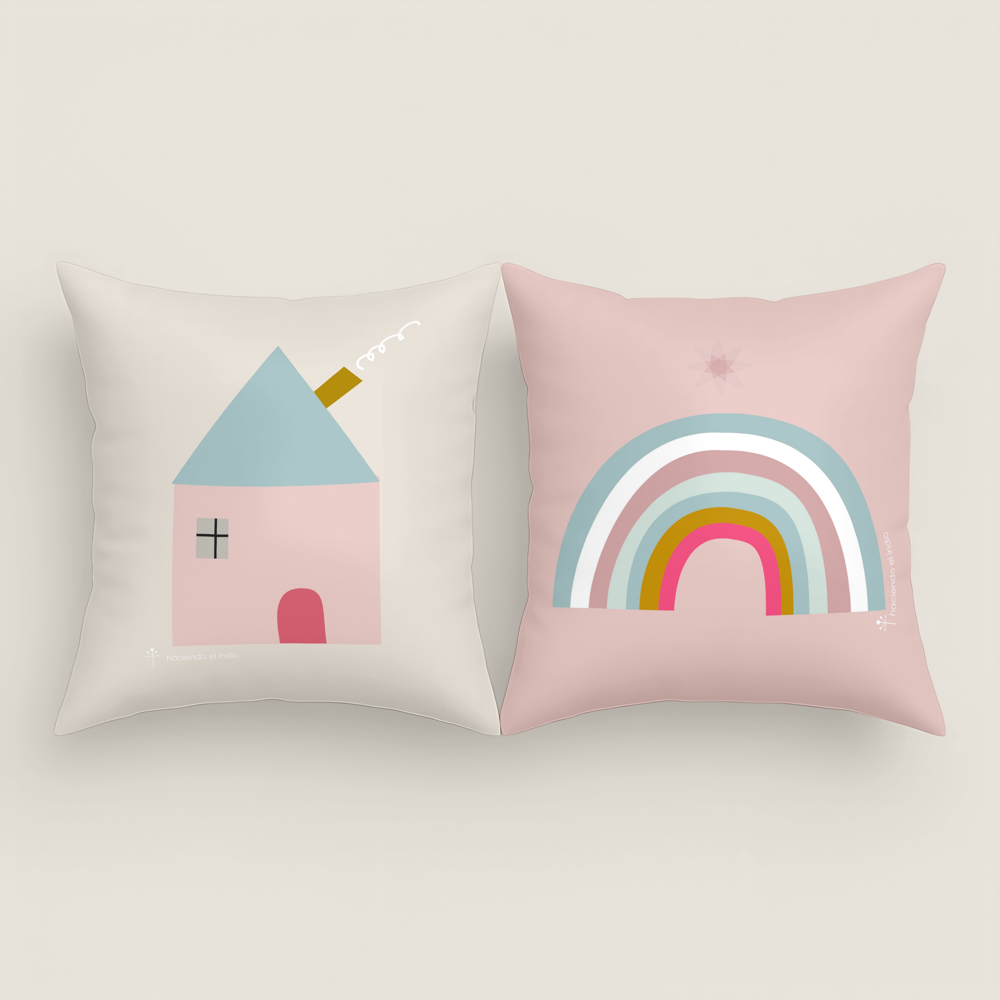 FUNDA DE COJÍN INFANTIL ESTAMPADO UNICORN WHITE 100% ALGODÓN