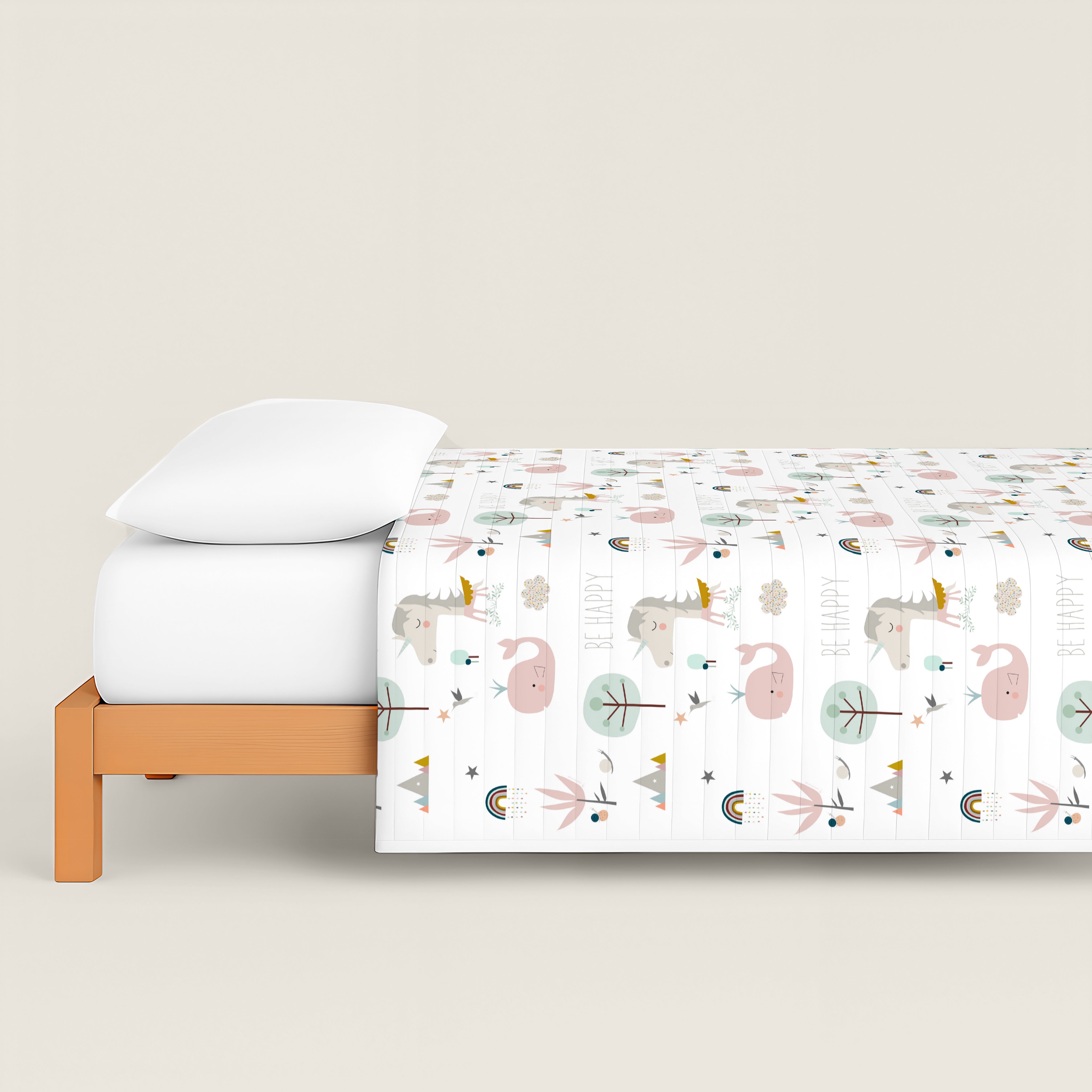 COLCHA BOUTI ESTAMPADA INFANTIL RAINBOWLAND 100% ALGODÓN