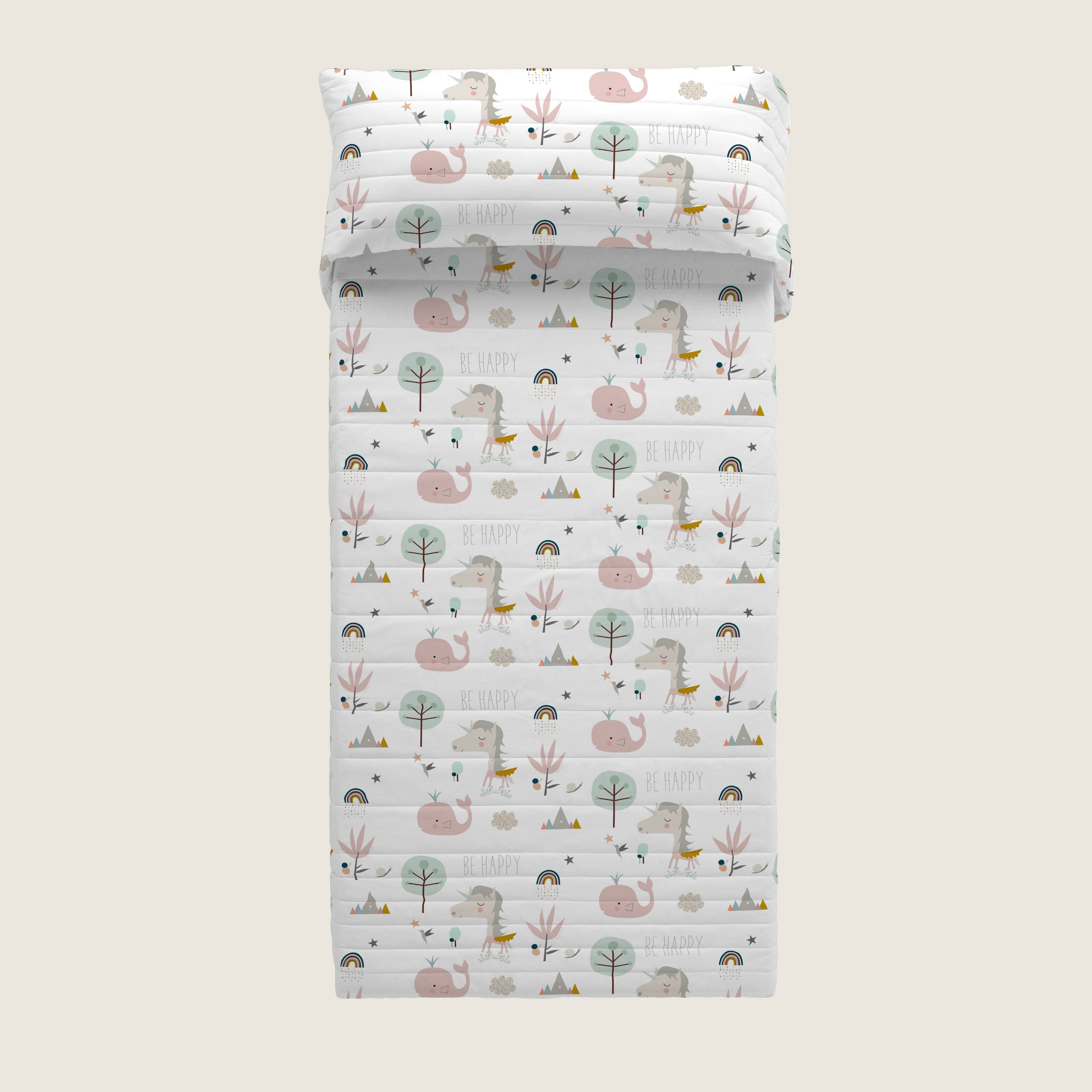 COLCHA BOUTI ESTAMPADA INFANTIL RAINBOWLAND 100% ALGODÓN