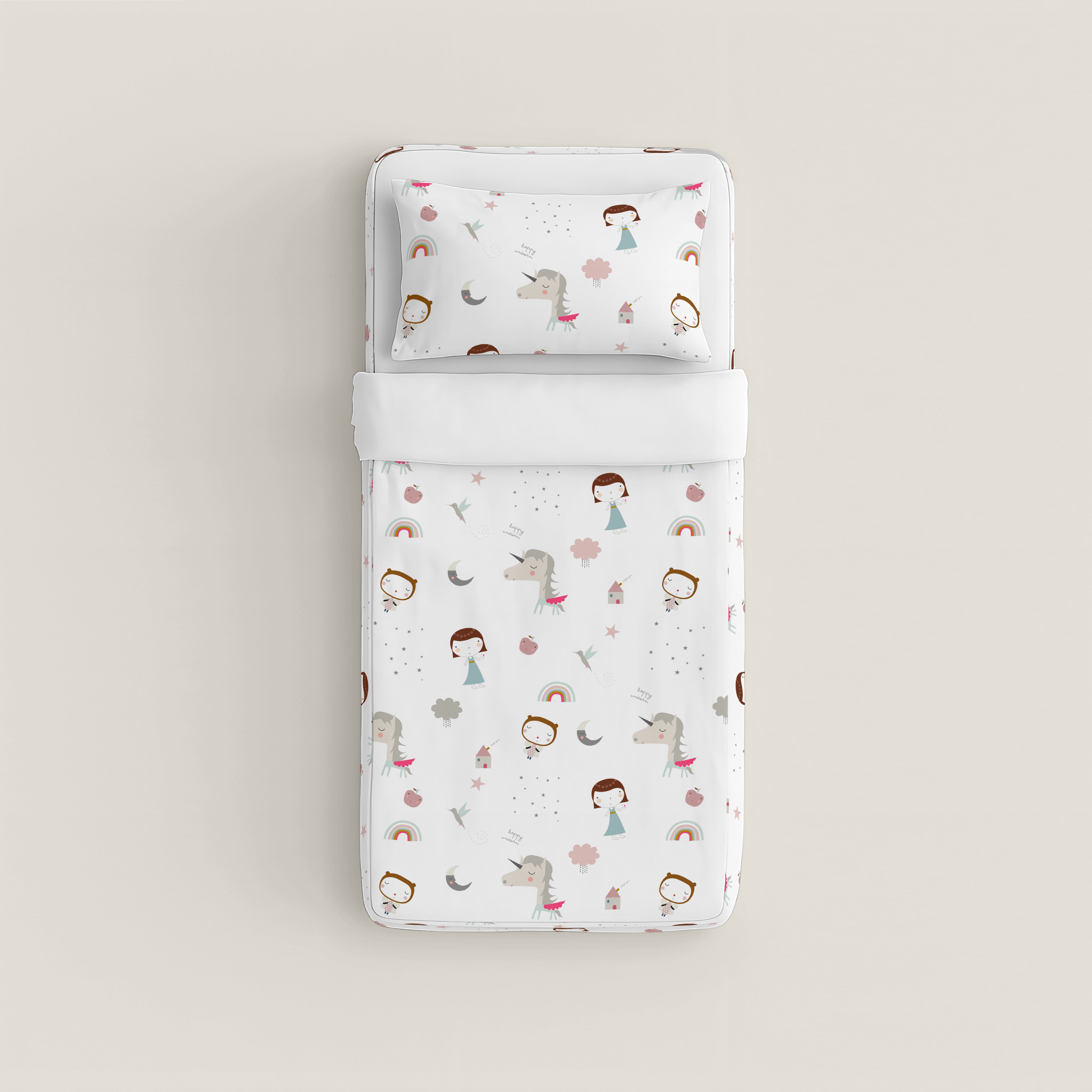 SACCO NORDICO PER BAMBINI UNICORN ROSA B 100% COTONE