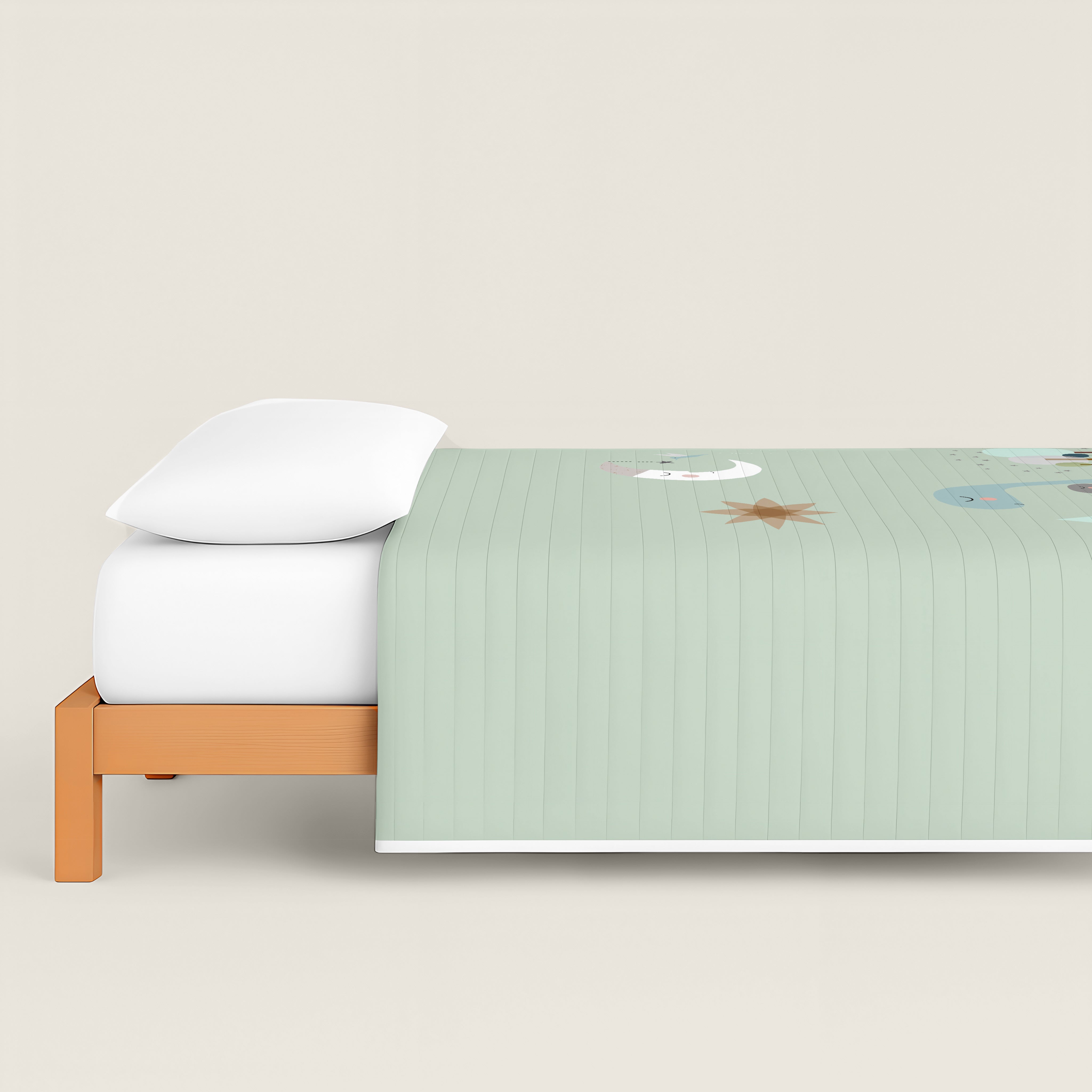 COLCHA BOUTI REVERSIBLE ESTAMPADA INFANTIL JURASIC GREEN 100% ALGODÓN