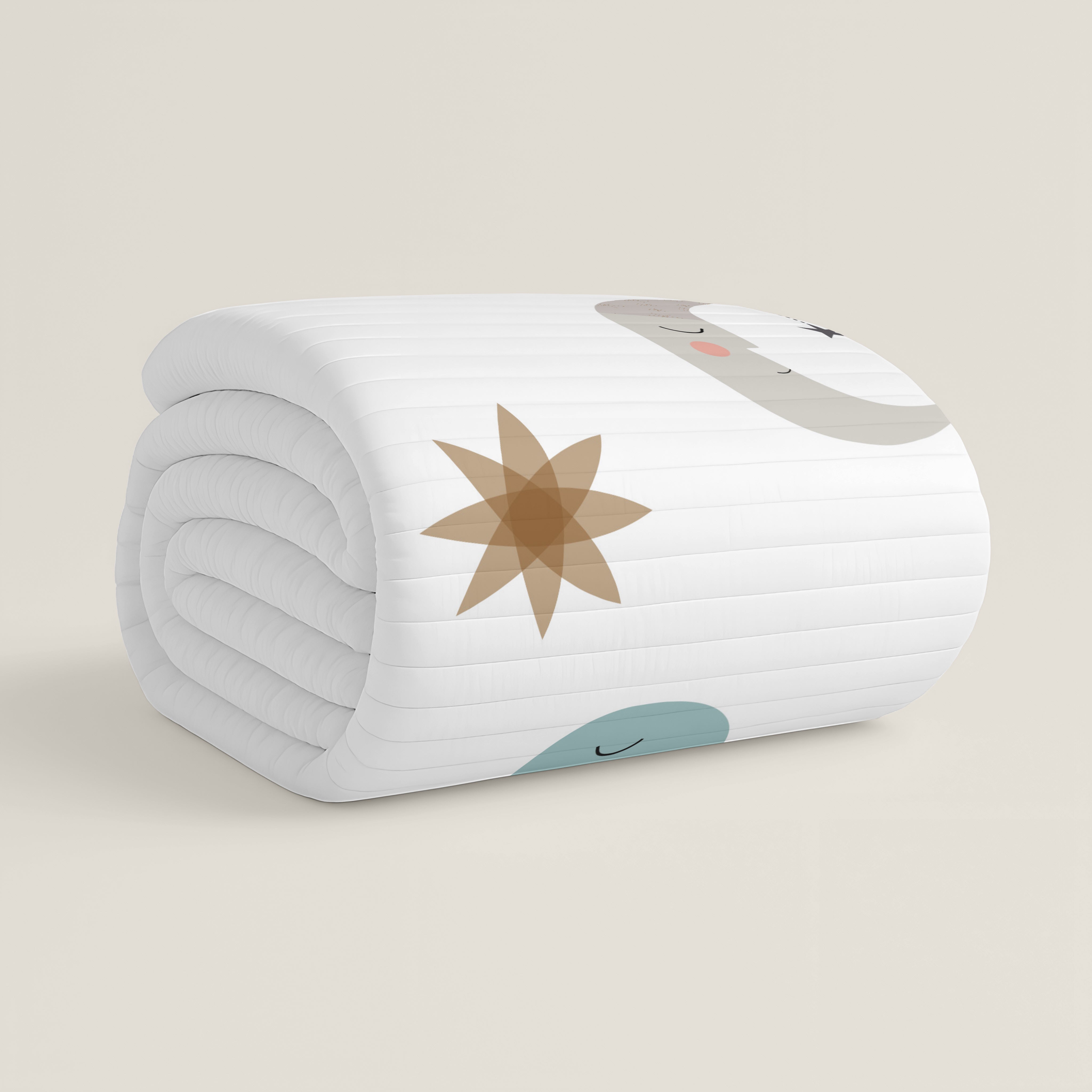 COPERTA BOUTI REVERSIBILE STAMPATA PER BAMBINI JURASSIC WHITE 100% COTONE