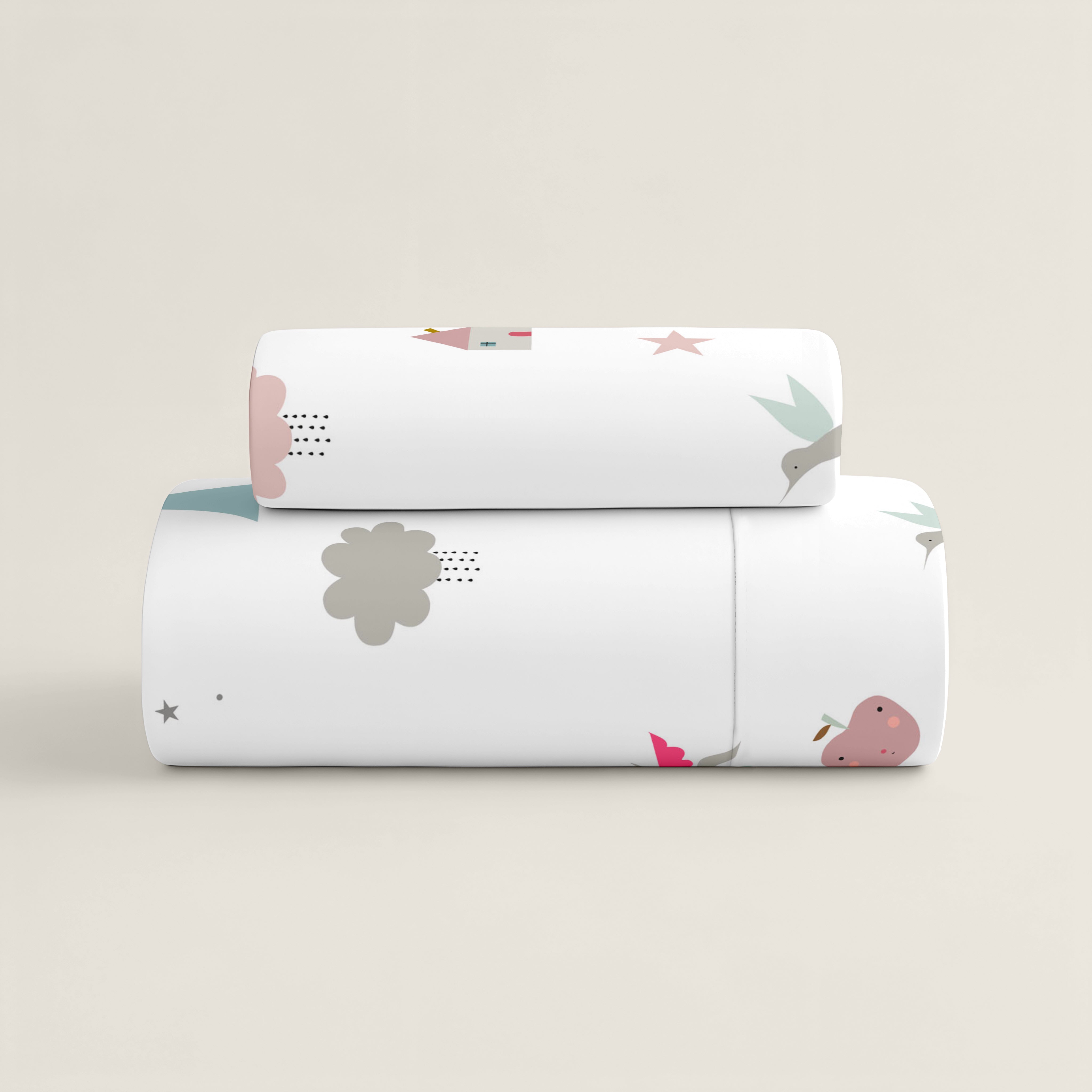 COPRIPIUMINO REVERSIBILE STAMPATO PER BAMBINI UNICORN PINK 100% COTONE