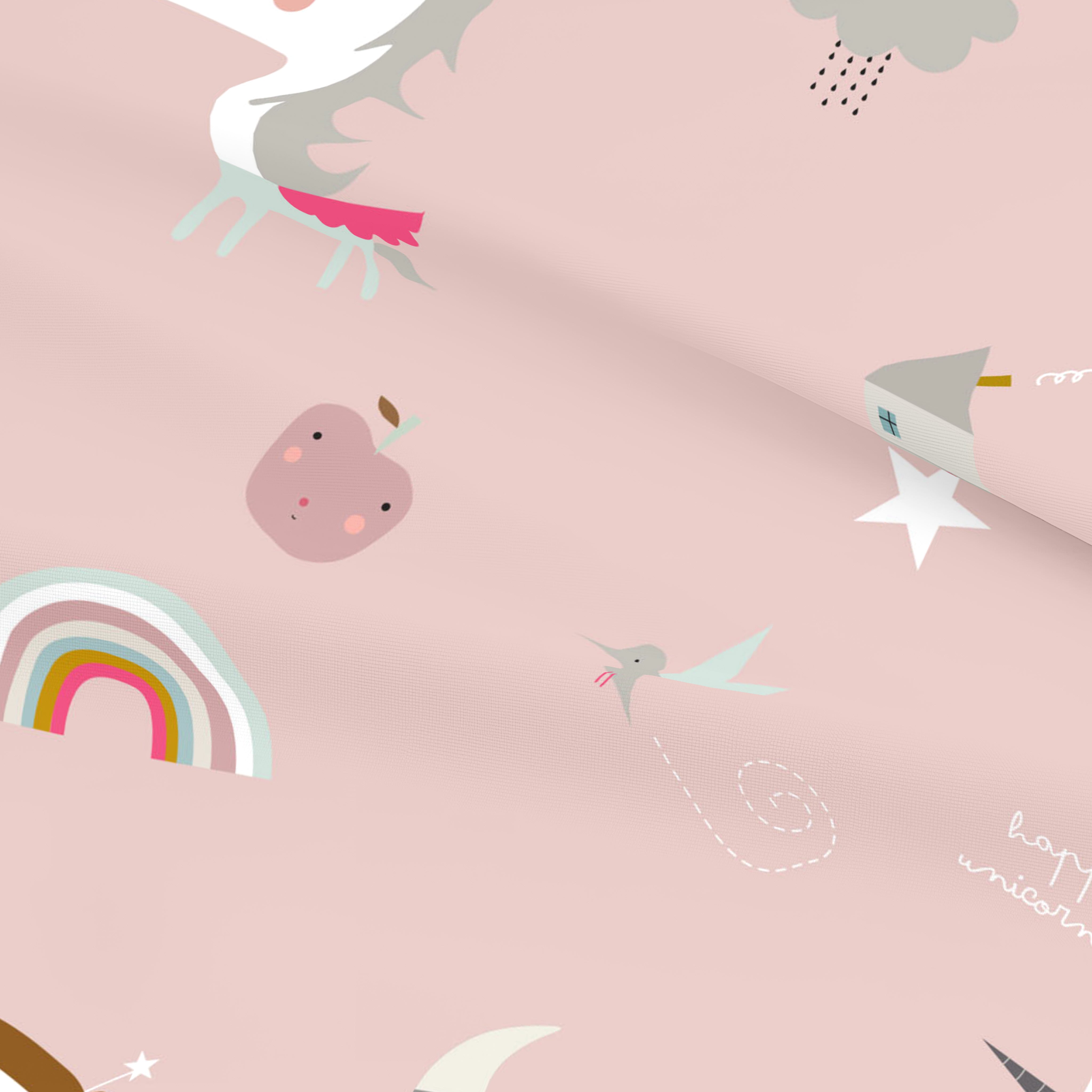 COPRIPIUMINO REVERSIBILE STAMPATO PER BAMBINI UNICORN WHITE 100% COTONE