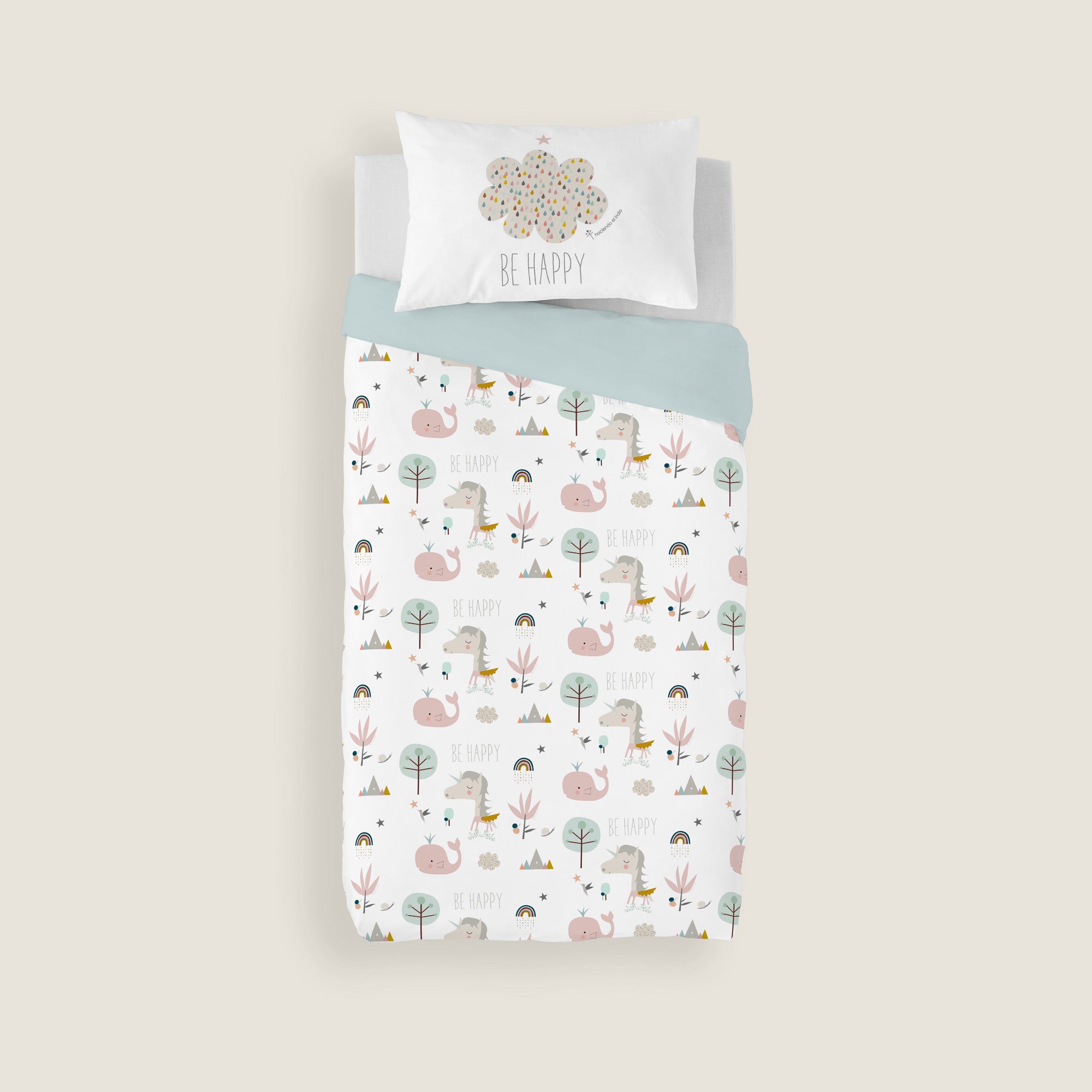 FUNDA NÓRDICA CUNA BEBÉ RAINBOWLAND 100% ALGODÓN