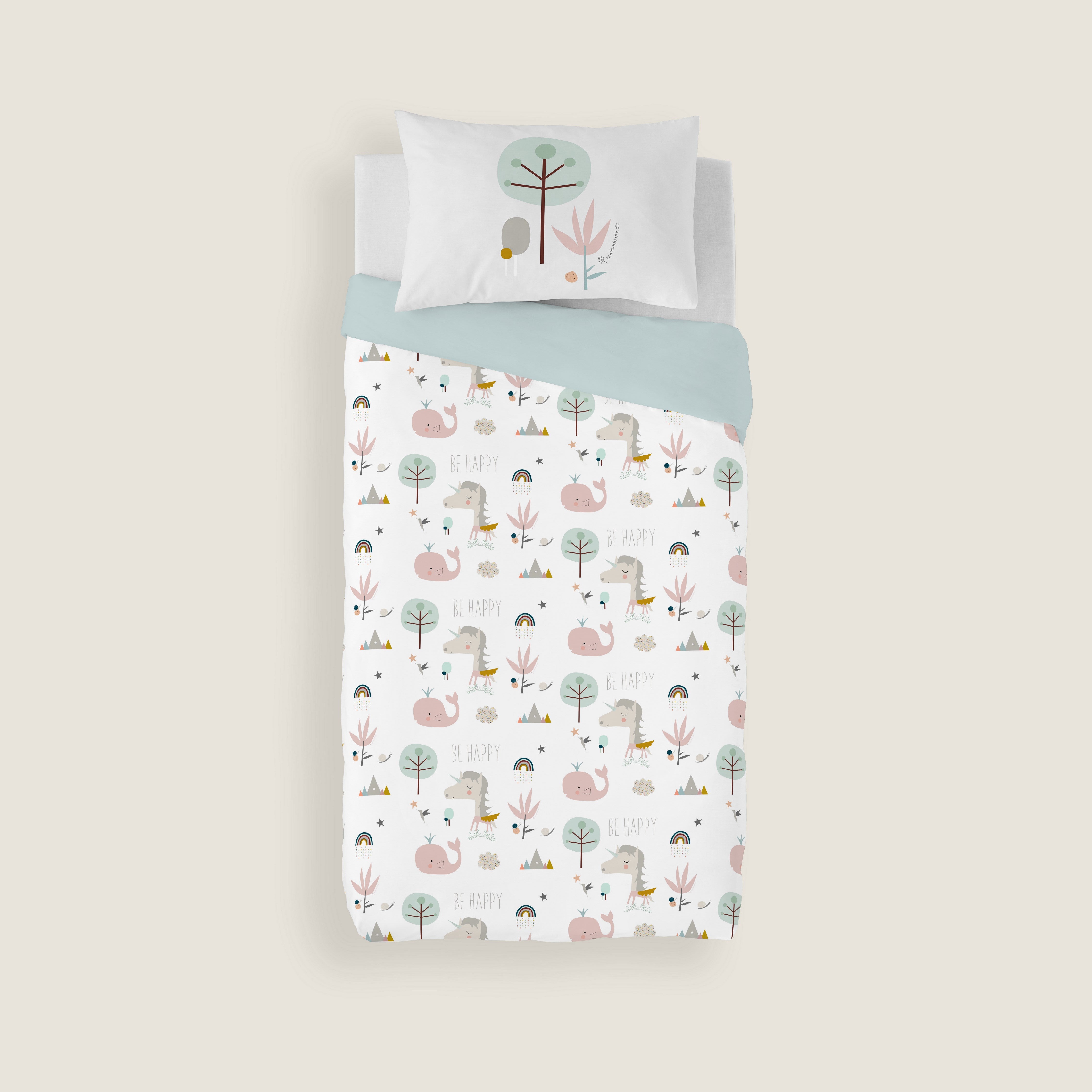 FUNDA NÓRDICA CUNA BEBÉ RAINBOWLAND 100% ALGODÓN