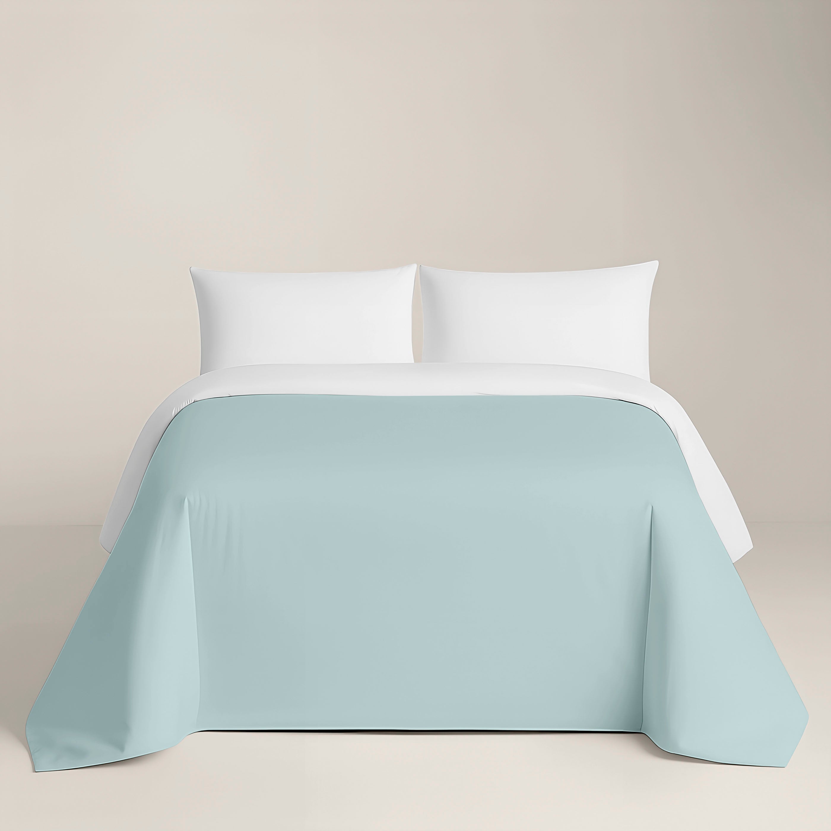 FUNDA NÓRDICA BICOLOR REVERSIBLE VERDE 702 / BLANCO 100% ALGODÓN