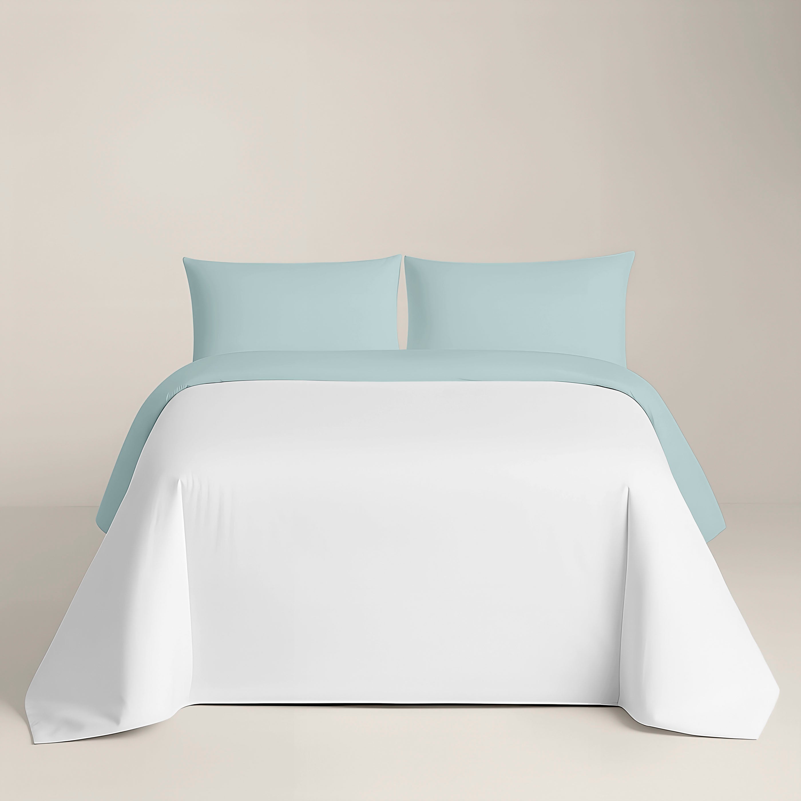 FUNDA NÓRDICA BICOLOR REVERSIBLE VERDE 702 / BLANCO 100% ALGODÓN