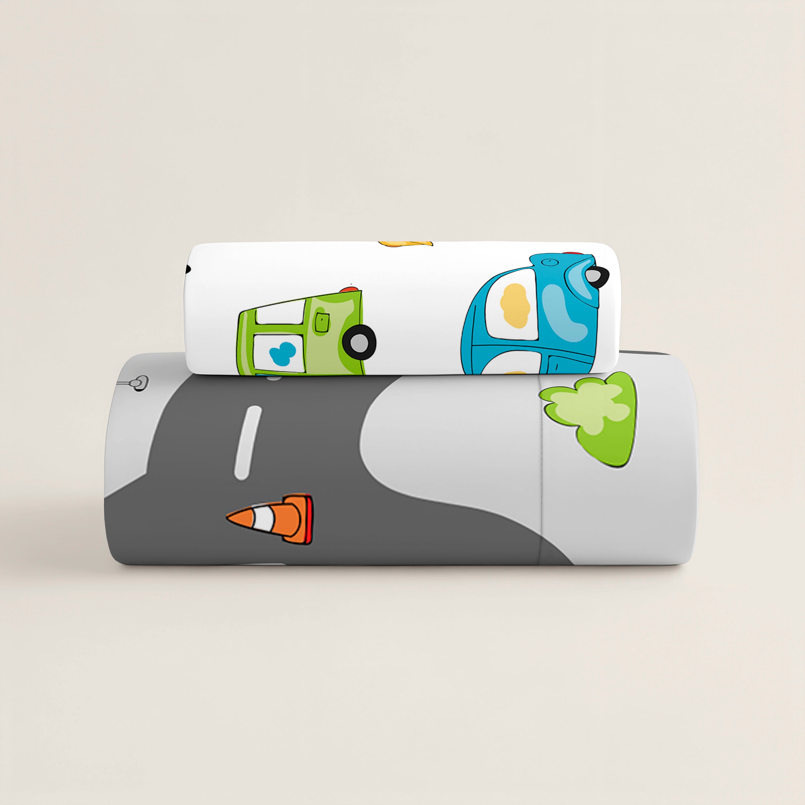 FUNDA NÓRDICA REVERSIBLE ESTAMPADA INFANTIL SCALEXTRIC 100% ALGODÓN