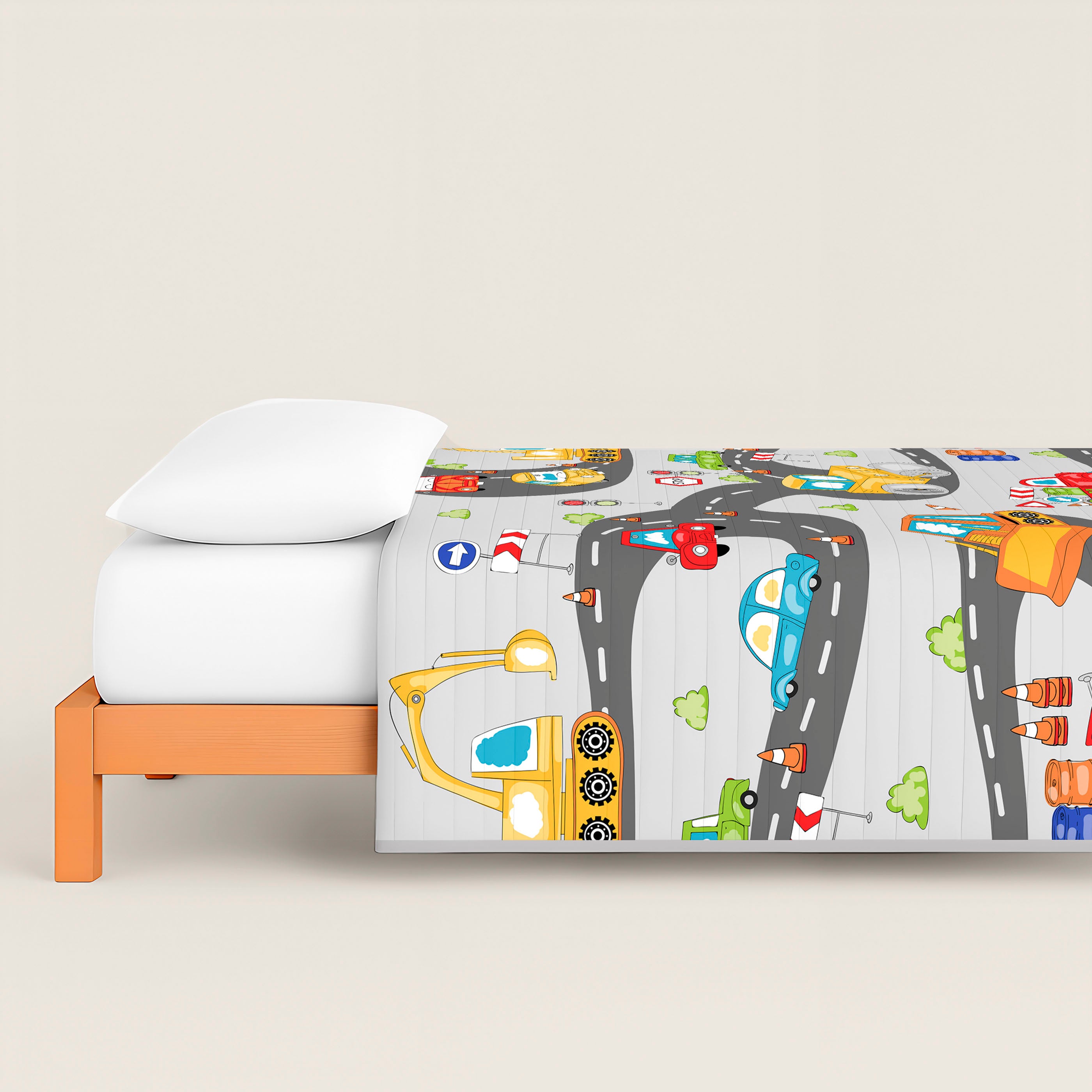 COLCHA BOUTI REVERSIBLE ESTAMPADA INFANTIL SCALEXTRIC 100% ALGODÓN