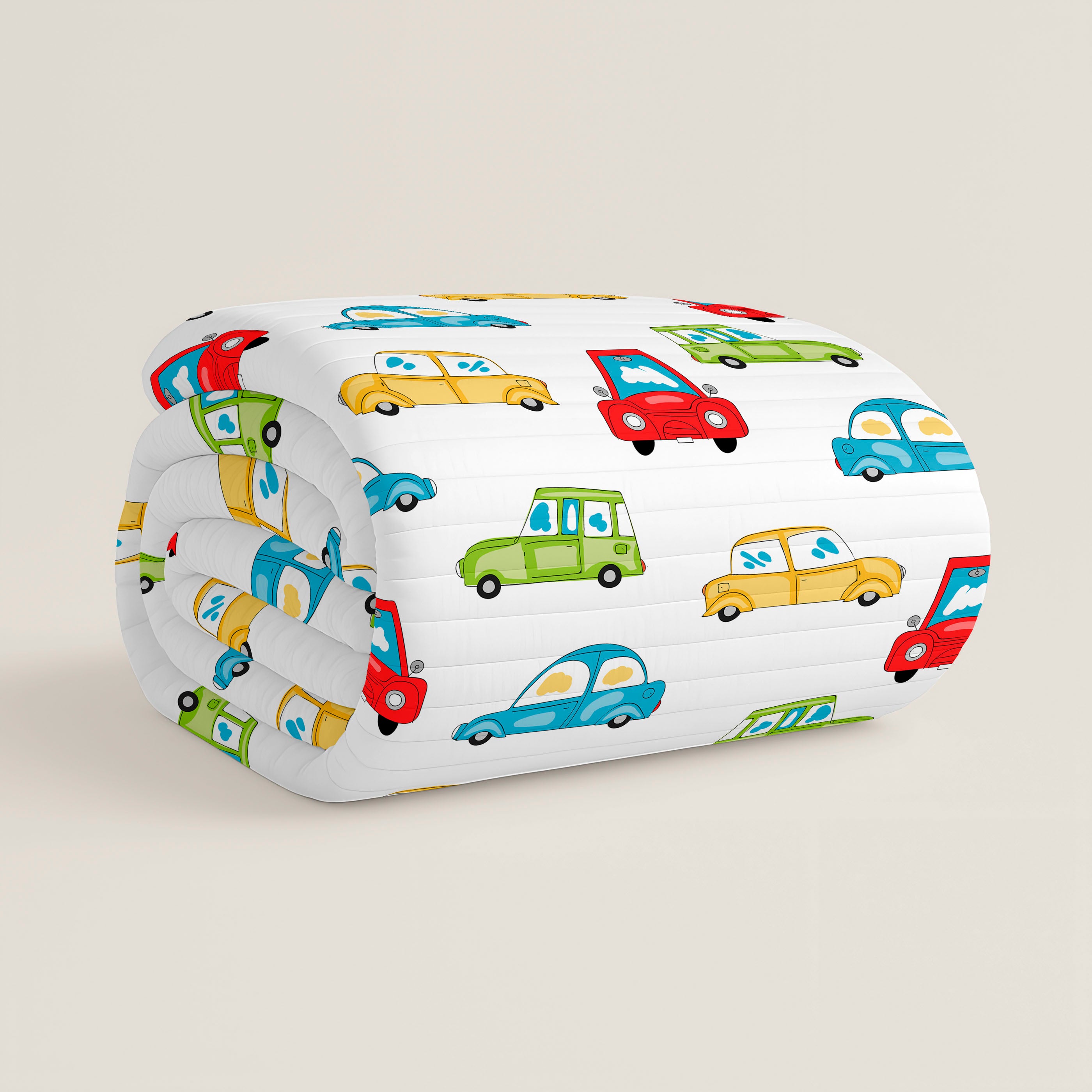 COLCHA BOUTI REVERSIBLE ESTAMPADA INFANTIL SCALEXTRIC 100% ALGODÓN