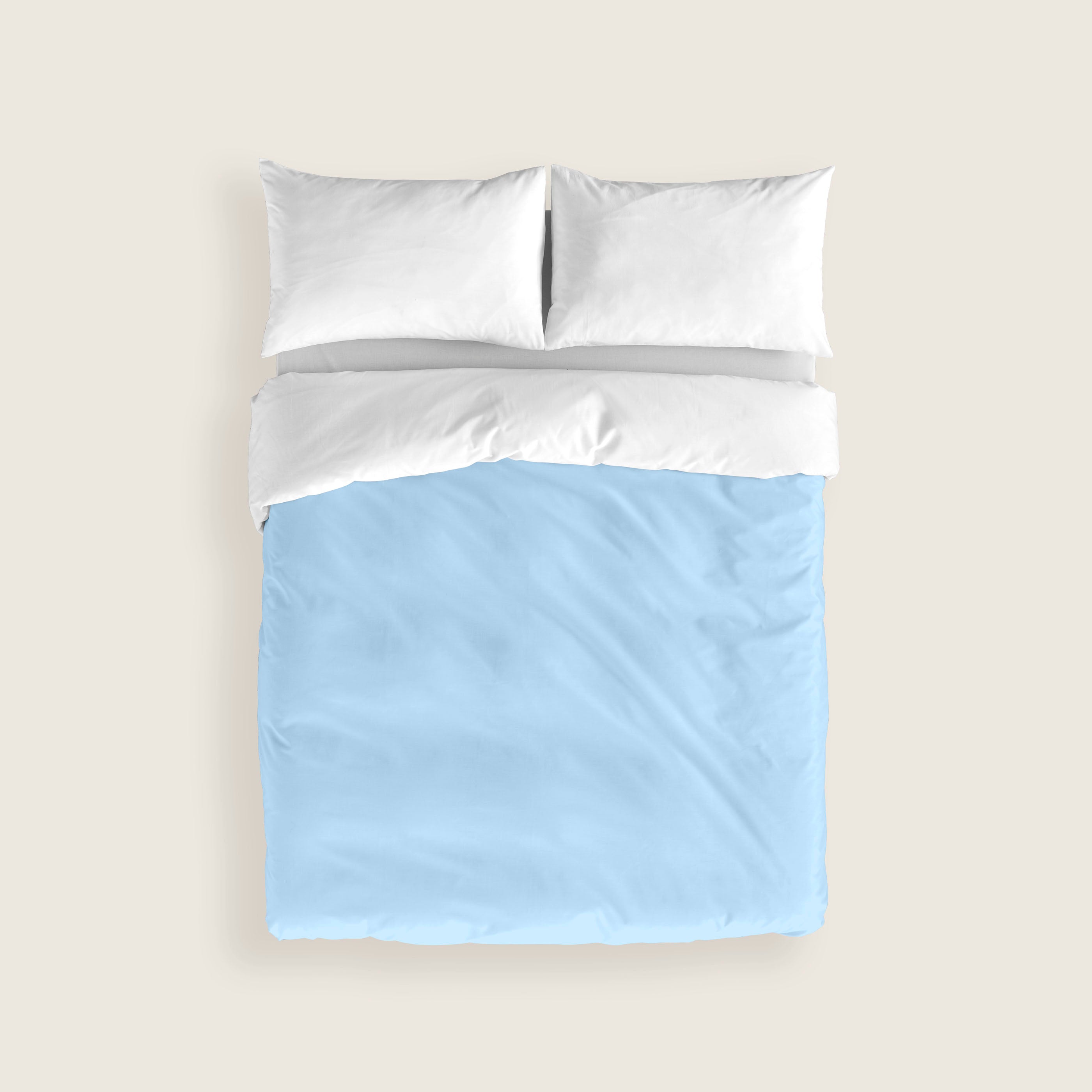 FUNDA NÓRDICA BICOLOR REVERSIBLE AZUL MAR 76 / BLANCO 100% ALGODÓN