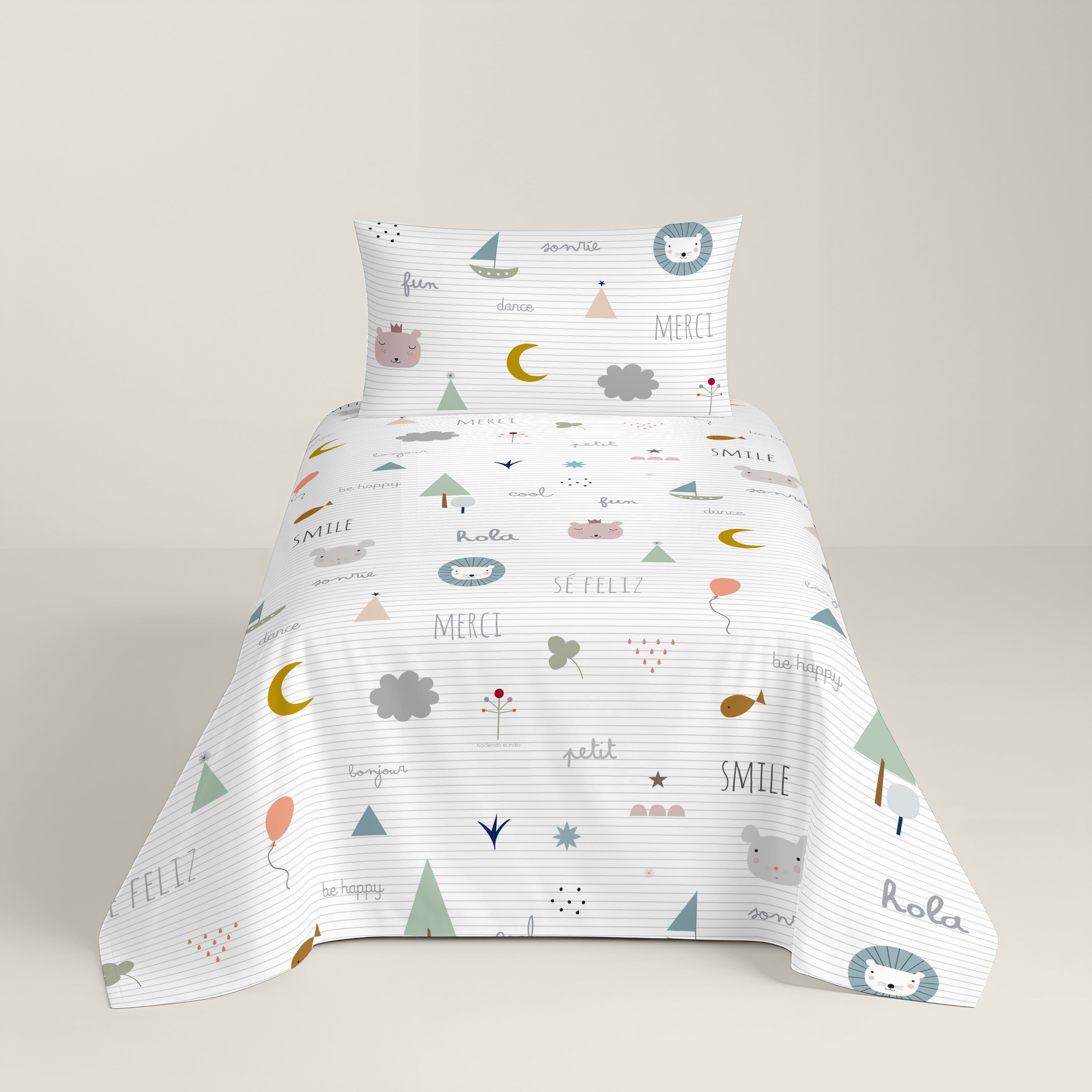SET LENZUOLA STAMPATE PER BAMBINI SOGNI D'ORO 100% COTONE