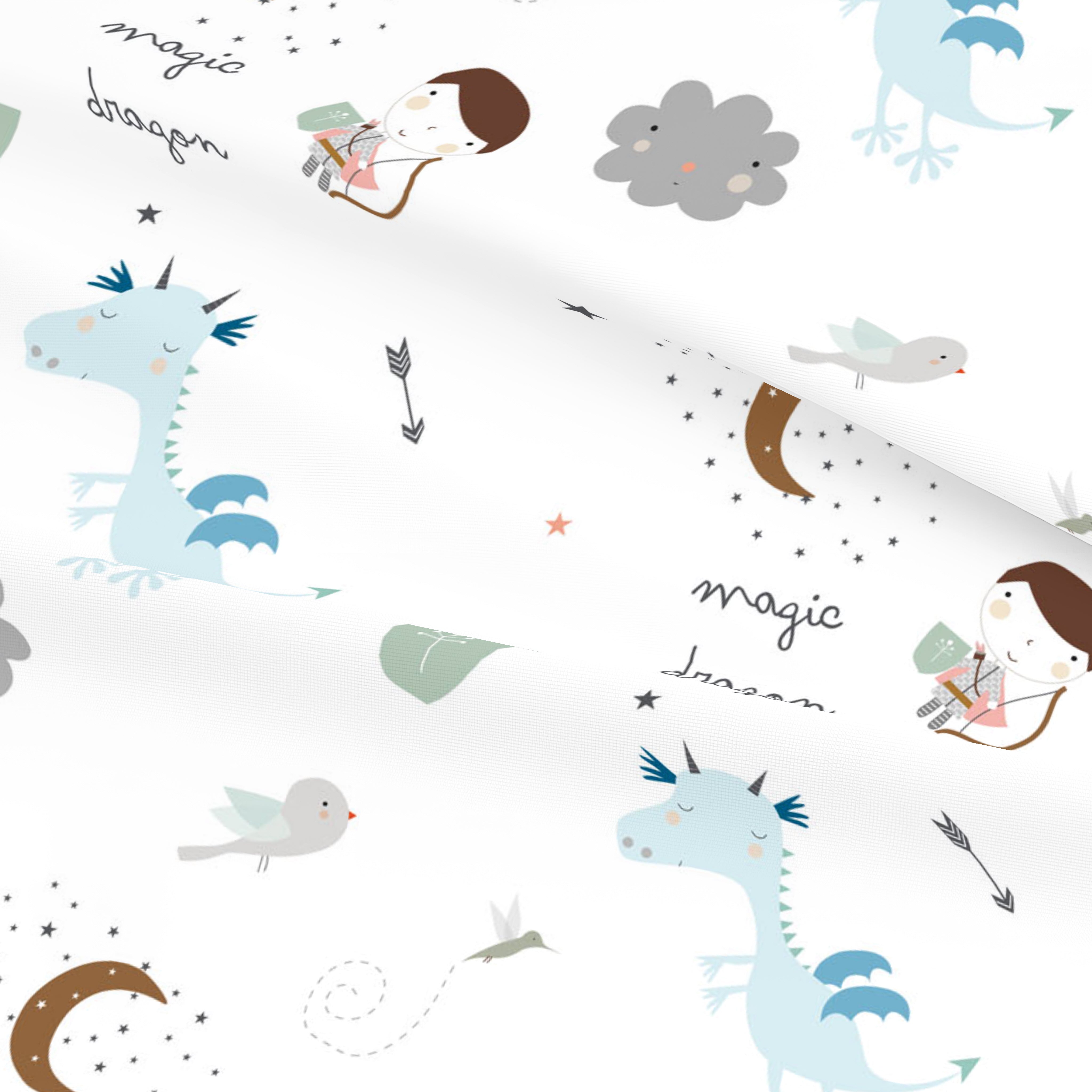 JUEGO DE SÁBANAS CUNA BEBÉ MAGIC DRAGON ROT 100% ALGODÓN