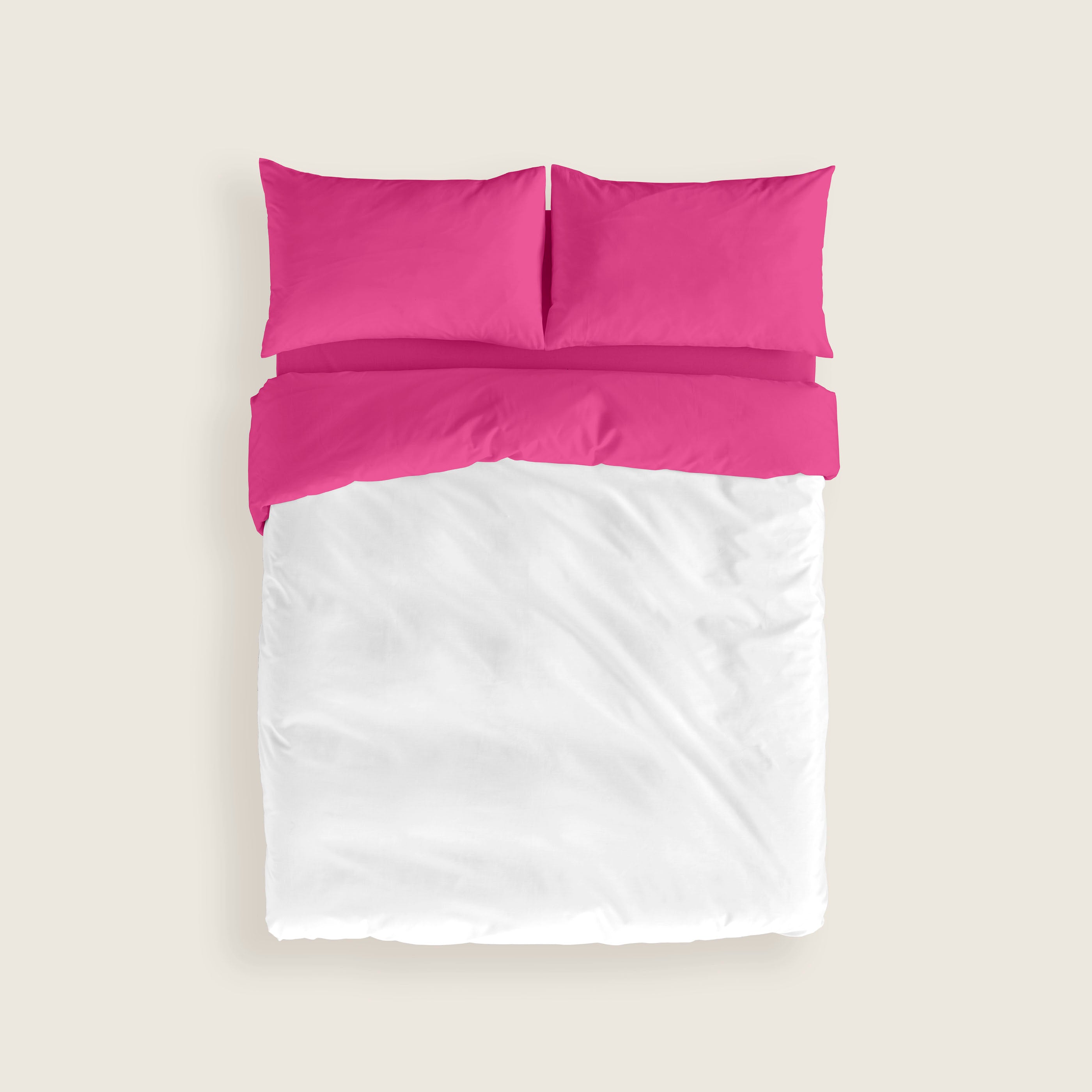 FUNDA NÓRDICA BICOLOR REVERSIBLE FUCSIA 43 / BLANCO 100% ALGODÓN