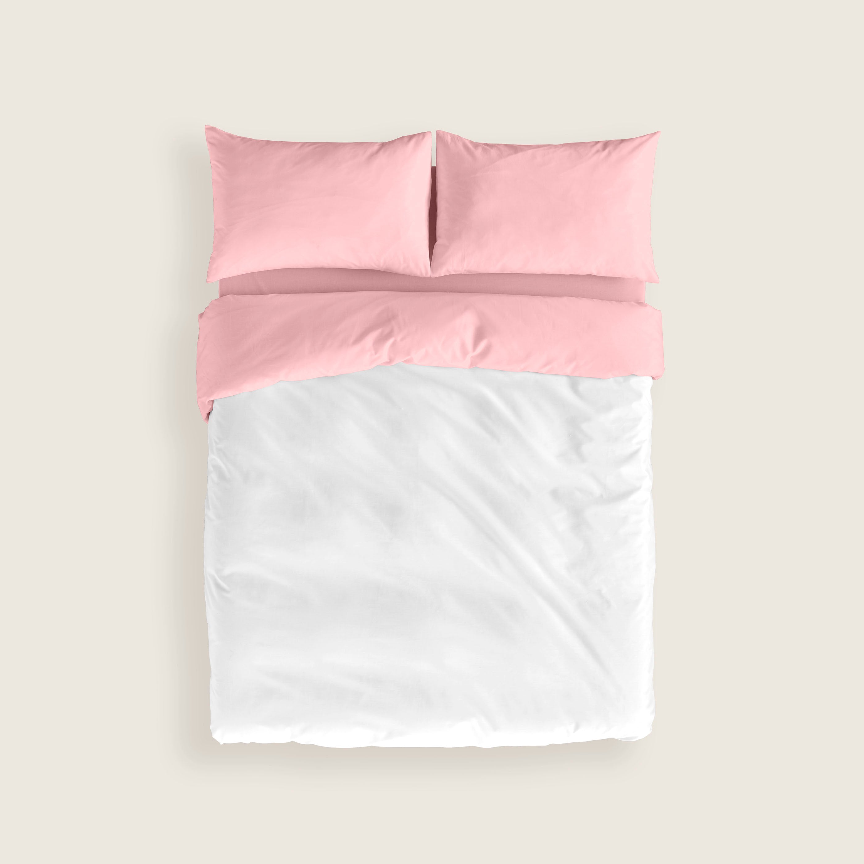 FUNDA NÓRDICA BICOLOR REVERSIBLE ROSA FTR 8 / BLANCO 100% ALGODÓN
