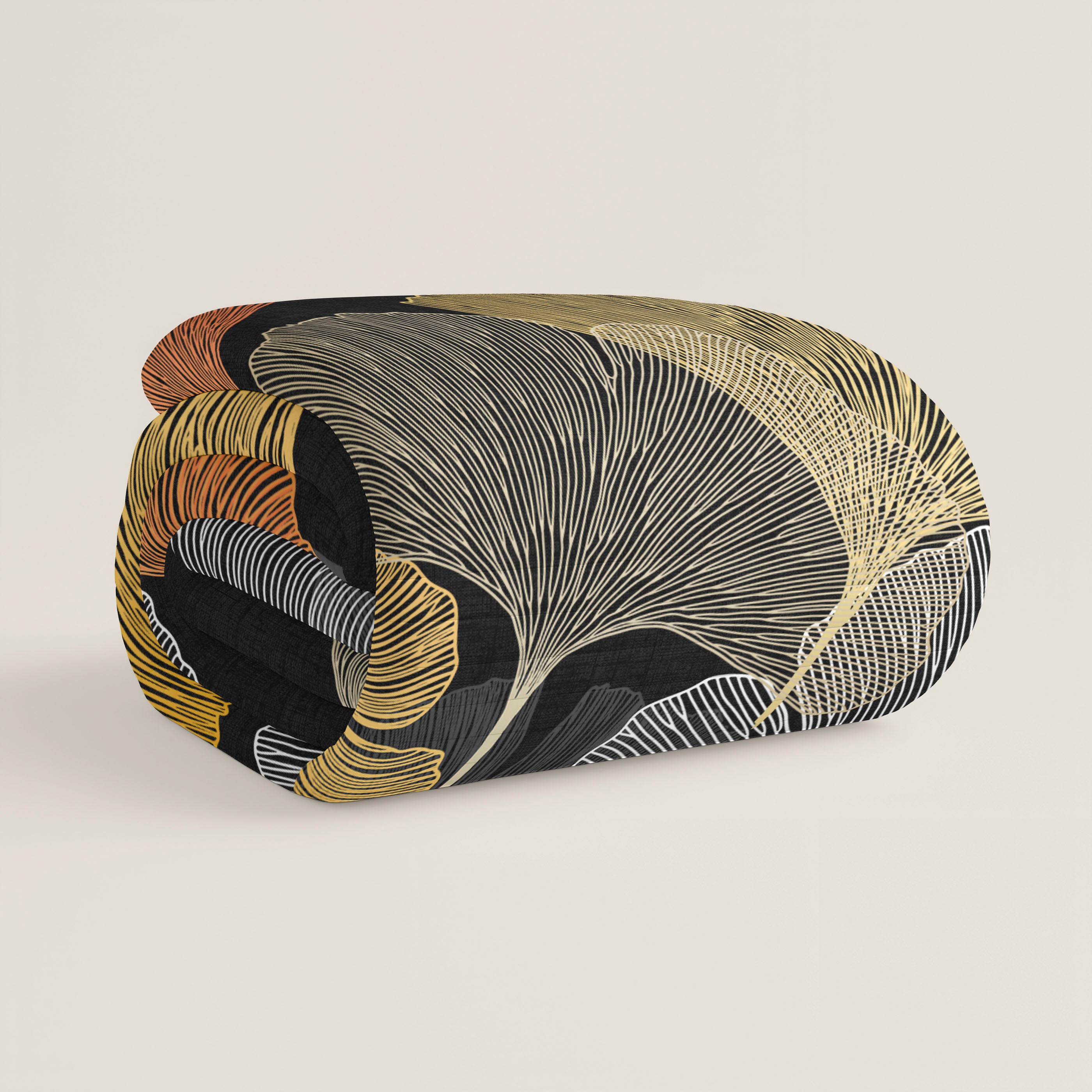 COLCHA BOUTI ESTAMPADA GINGKO 100% ALGODÓN