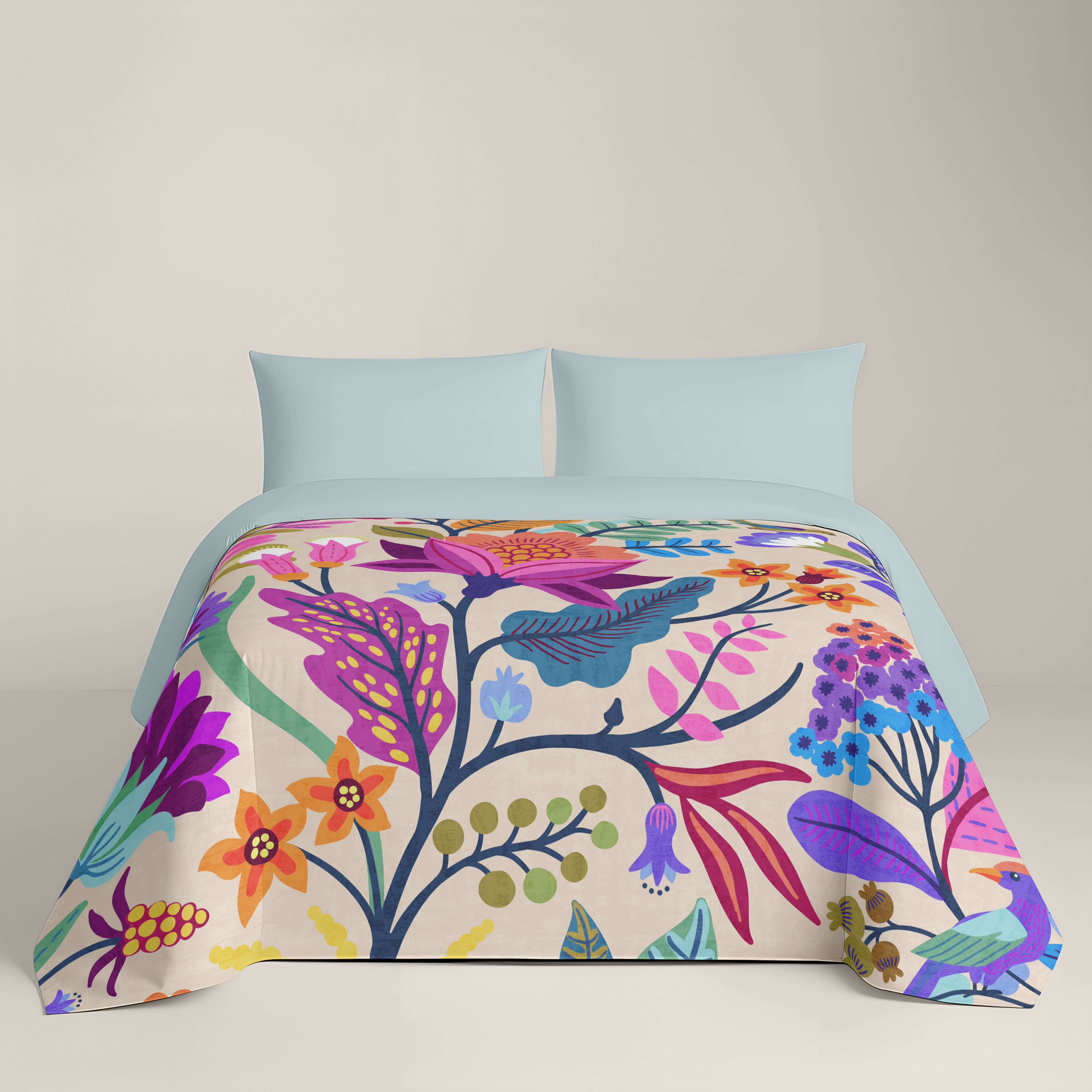 FUNDA NÓRDICA ESTAMPADA MARENA BEIG 100% ALGODÓN