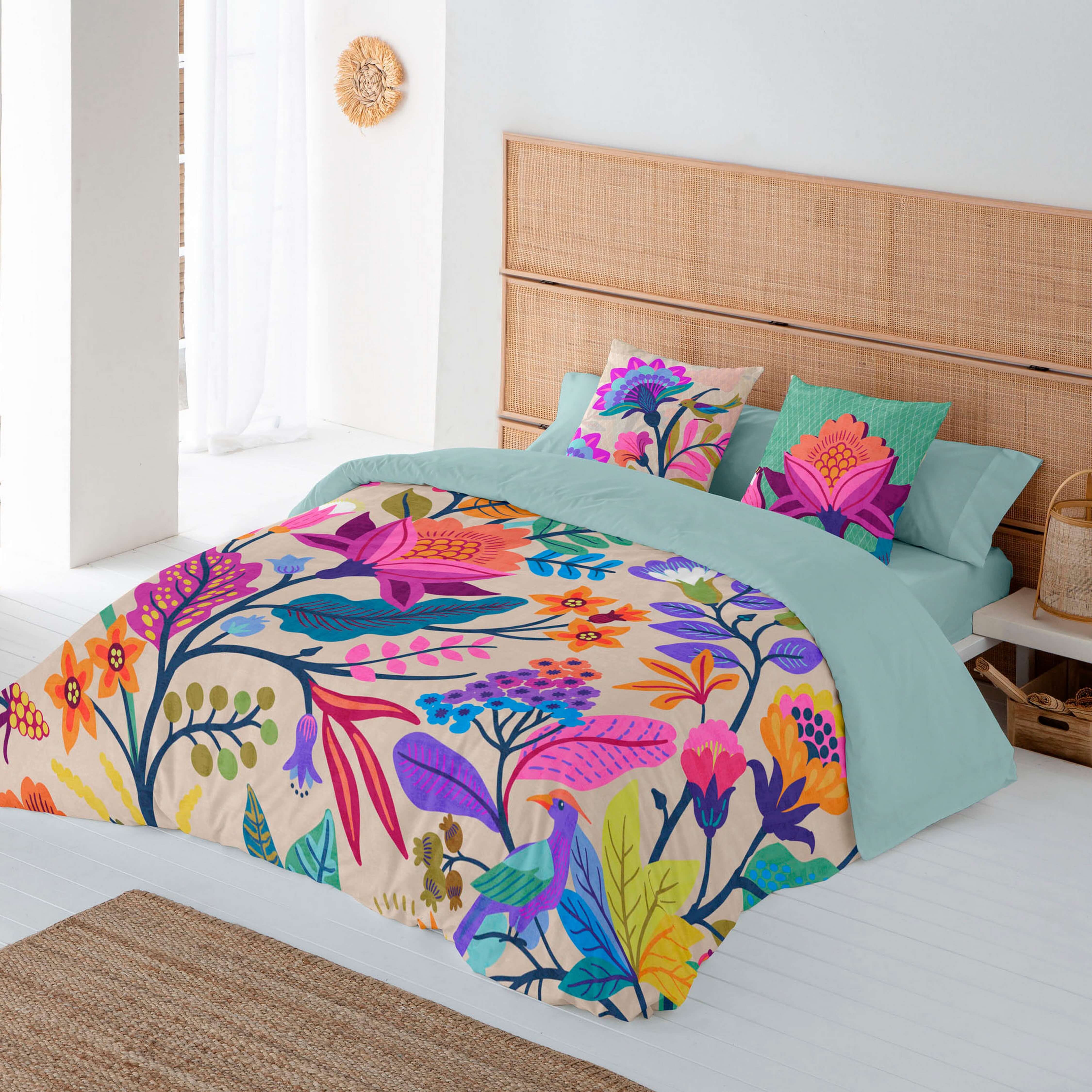 FUNDA NÓRDICA ESTAMPADA MARENA BEIG 100% ALGODÓN