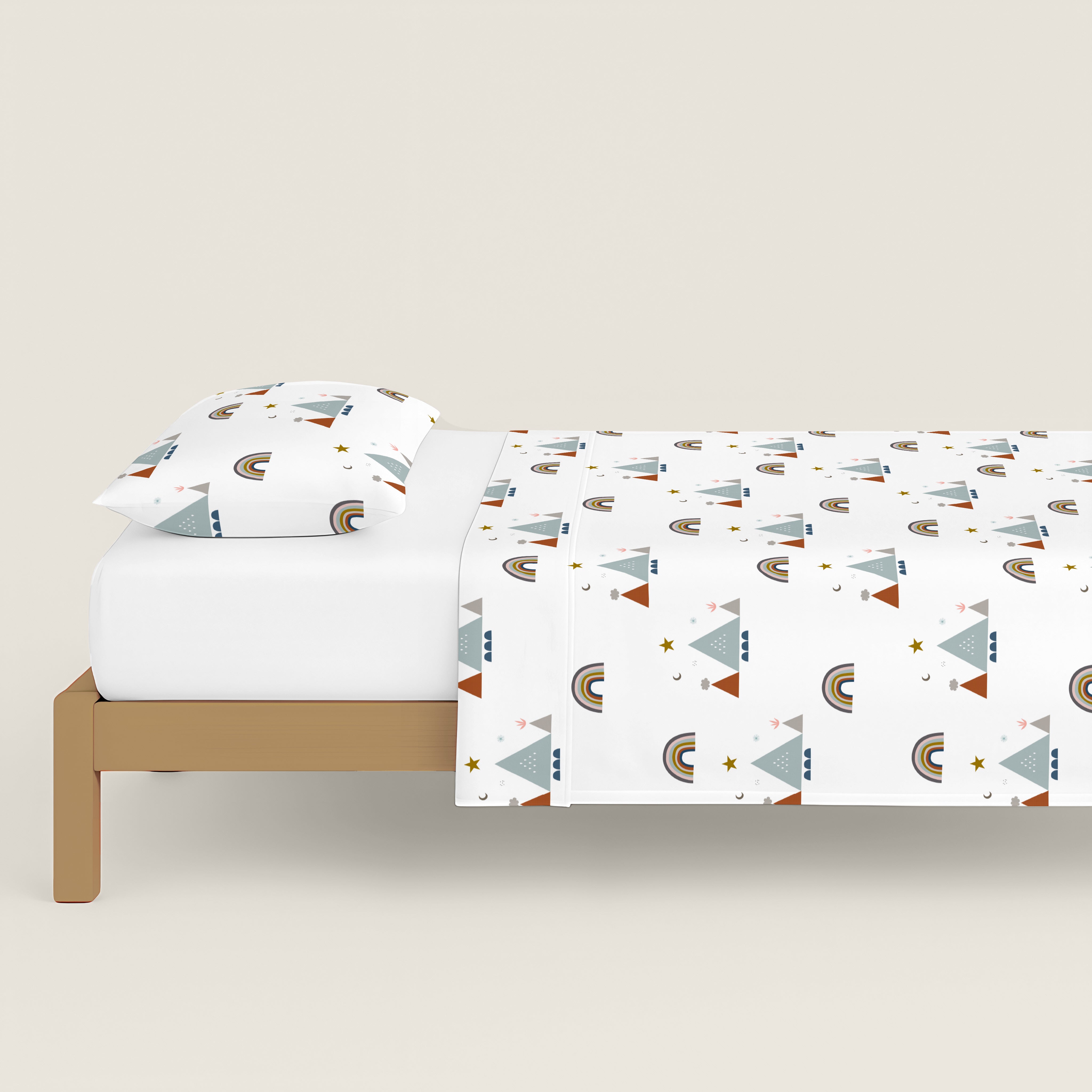 JUEGO SÁBANAS ESTAMPADAS INFANTIL SUSANITA AZUL B 100% ALGODÓN