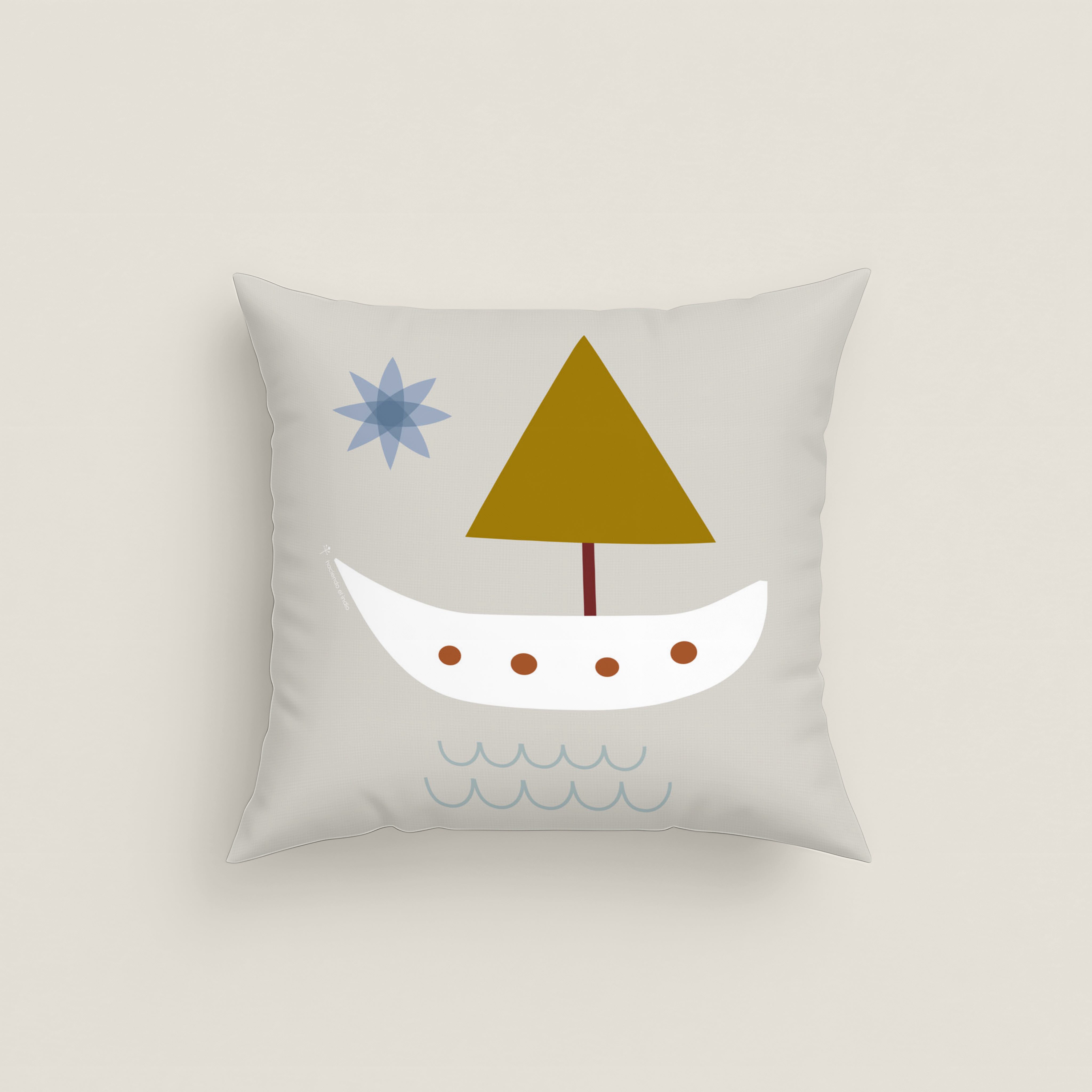 FUNDA DE COJÍN INFANTIL ESTAMPADO SUSANITA AZUL 100% ALGODÓN