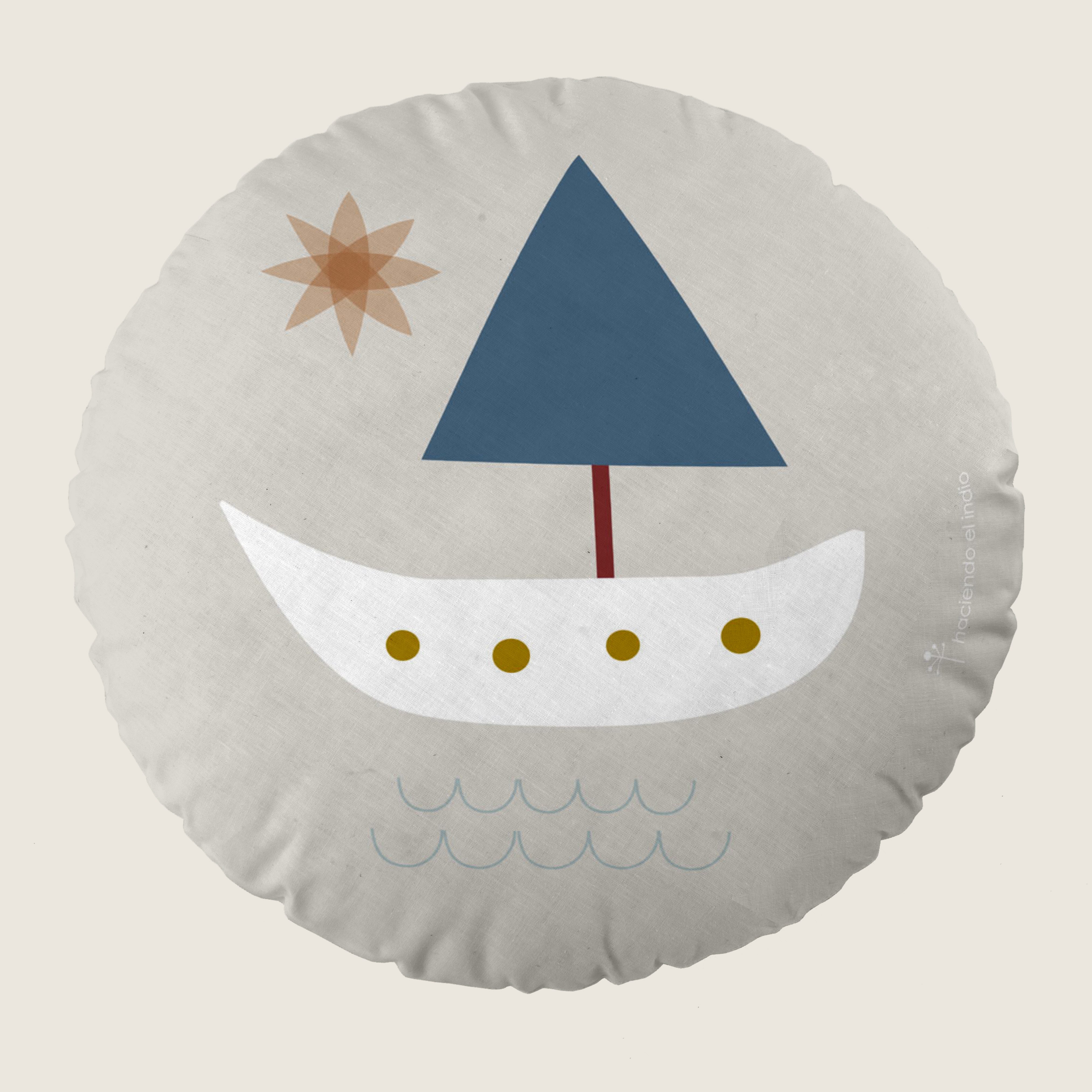 COJÍN REDONDO INFANTIL ESTAMPADO SUSANITA AZUL