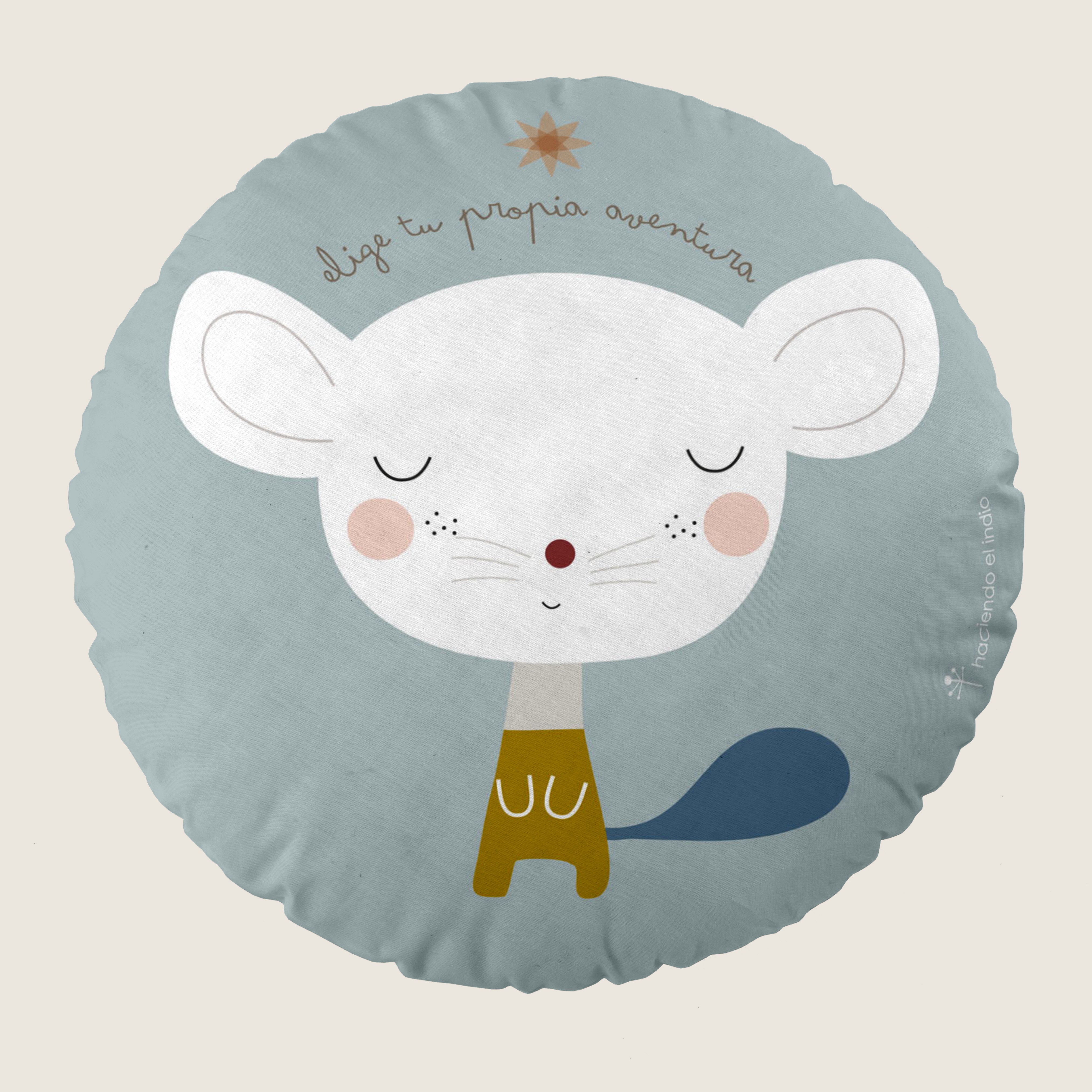 COJÍN REDONDO INFANTIL ESTAMPADO SUSANITA AZUL