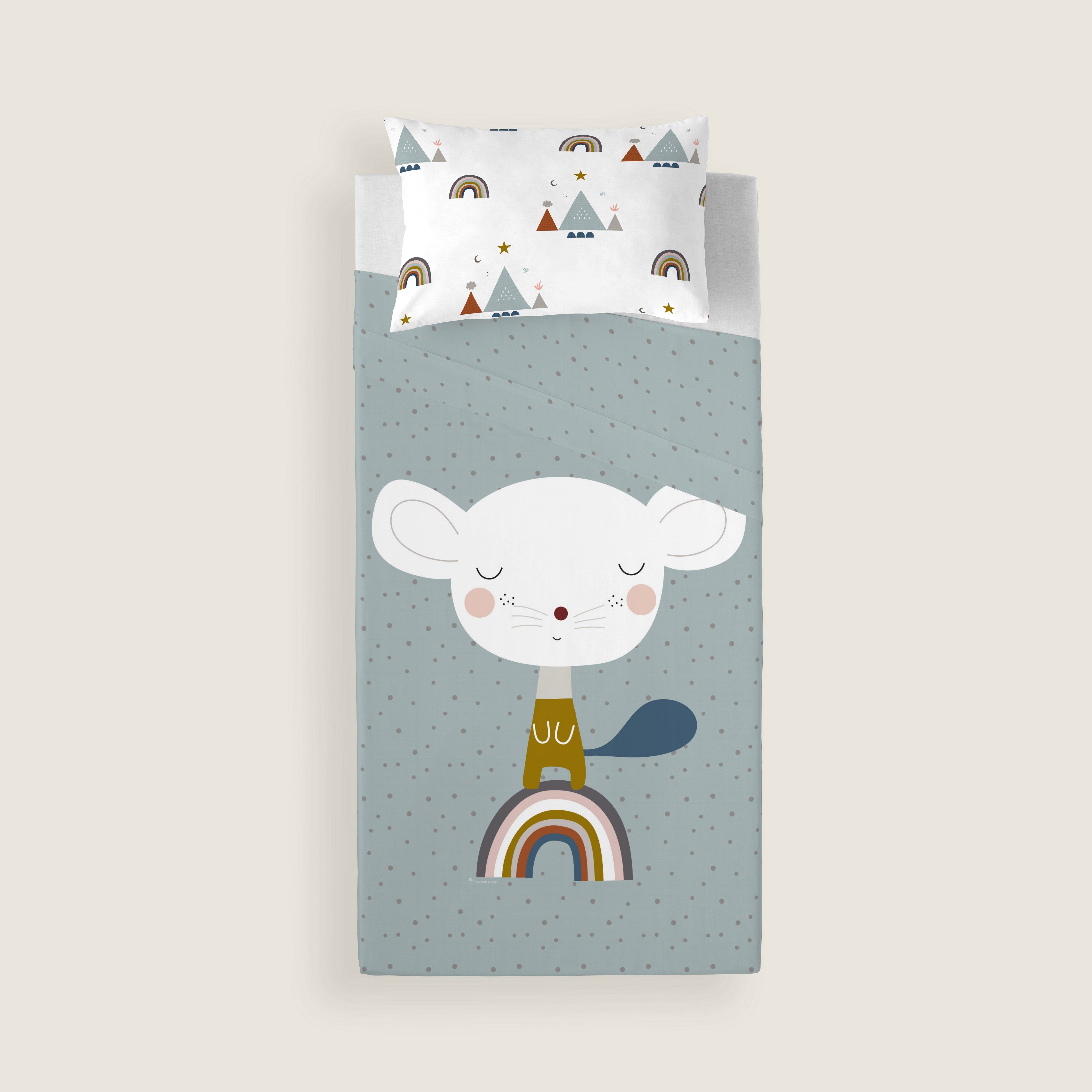 SET LENZUOLA STAMPATE PER BAMBINI SUSANITA BLU 100% COTONE