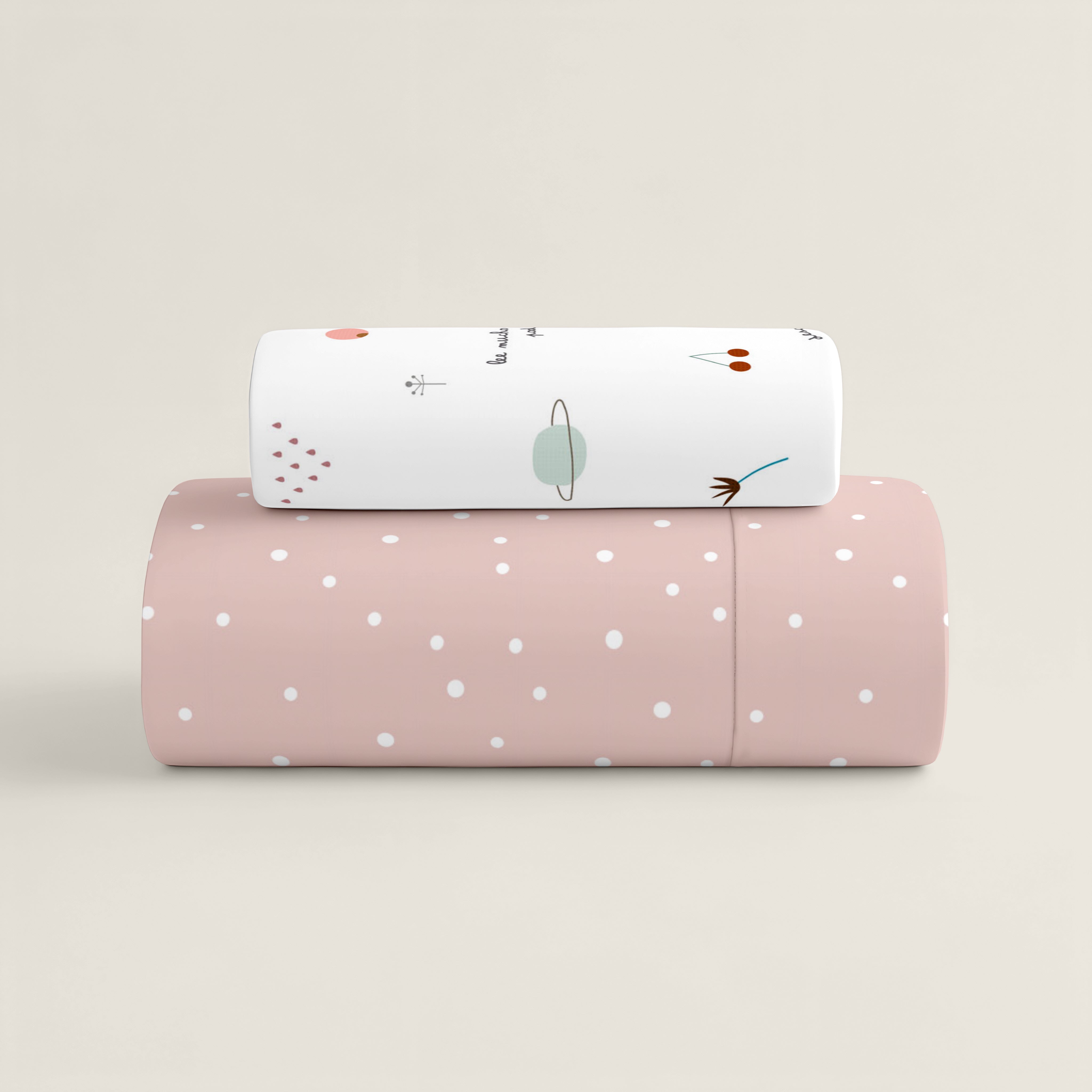 COPRIPIUMINO REVERSIBILE STAMPATO PER BAMBINI SUSANITA ROSA 100% COTONE