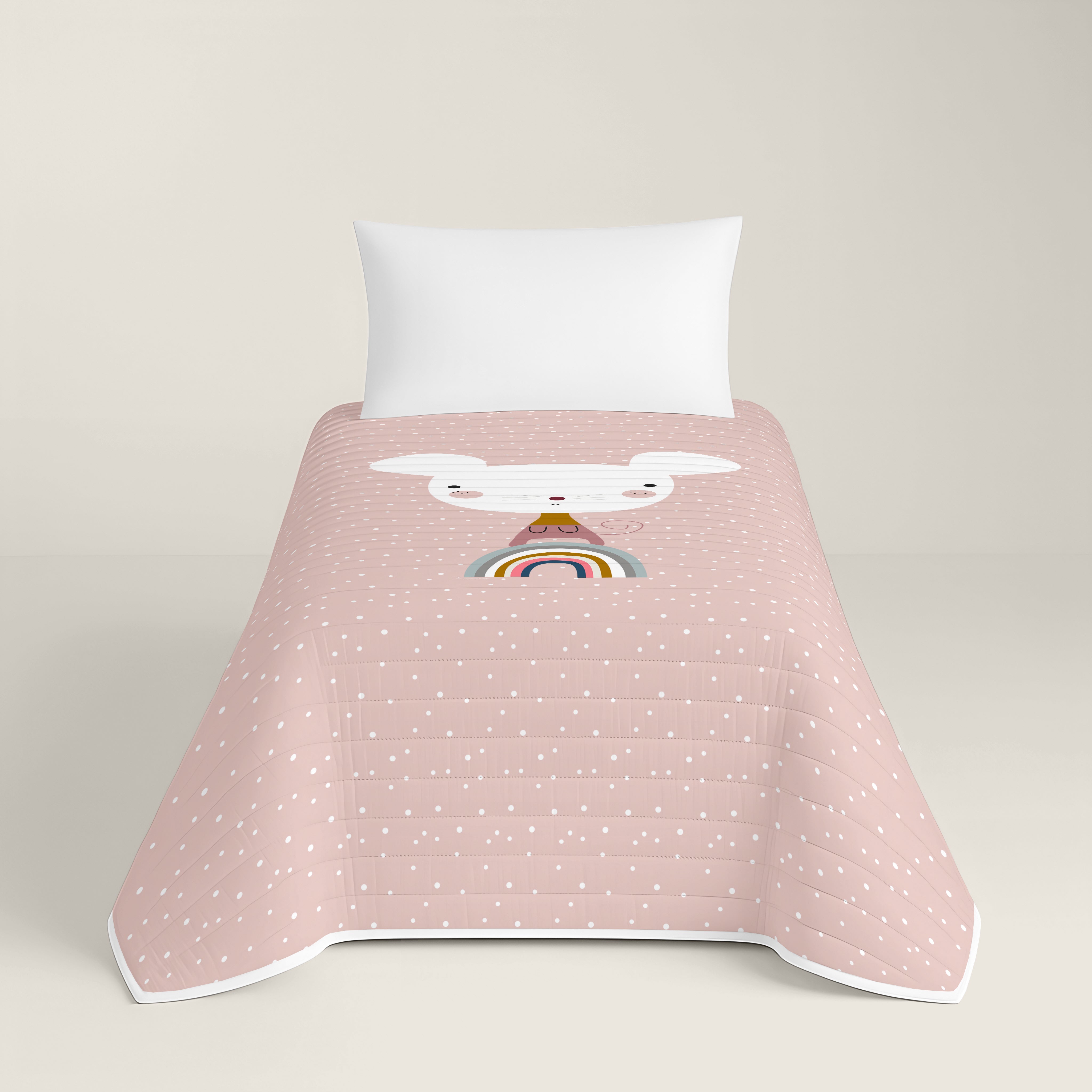 COPRILETTO BOUTIS REVERSIBILE STAMPATO PER BAMBINI SUSANITA ROSA 100% COTONE