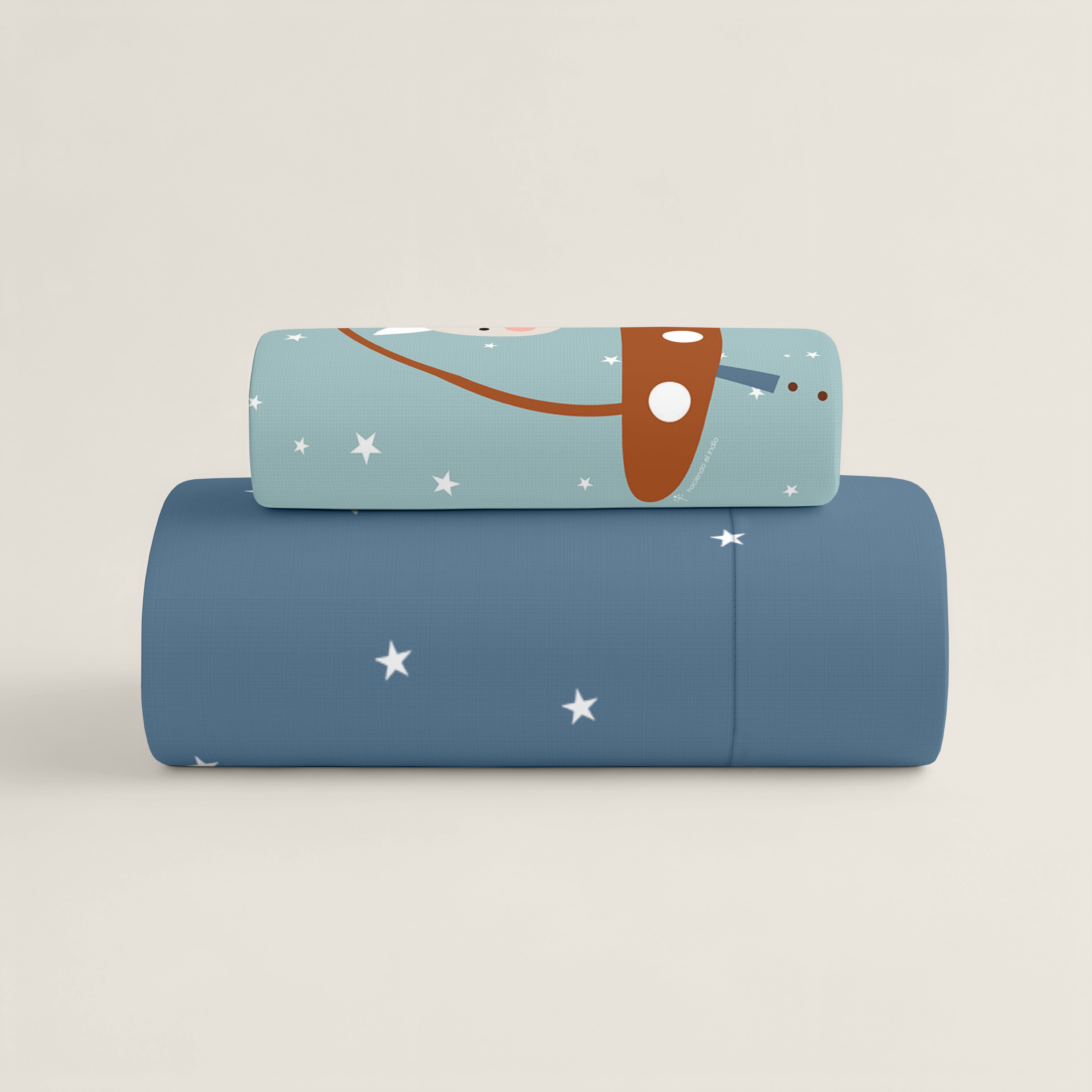 FUNDA NÓRDICA REVERSIBLE CUNA BEBÉ PLANETA 100% ALGODÓN