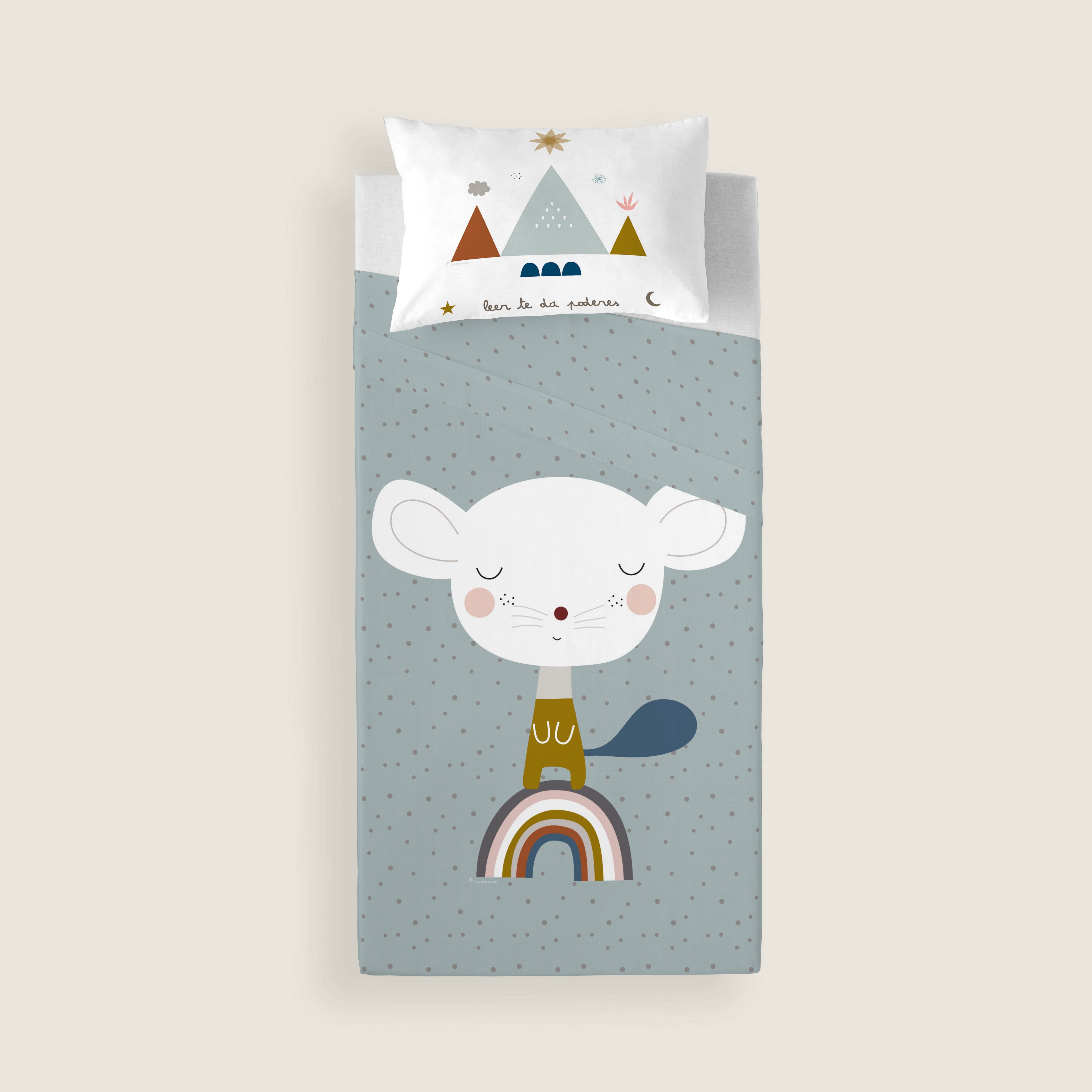 JUEGO DE SÁBANAS CUNA BEBÉ SUSANITA AZUL A 100% ALGODÓN